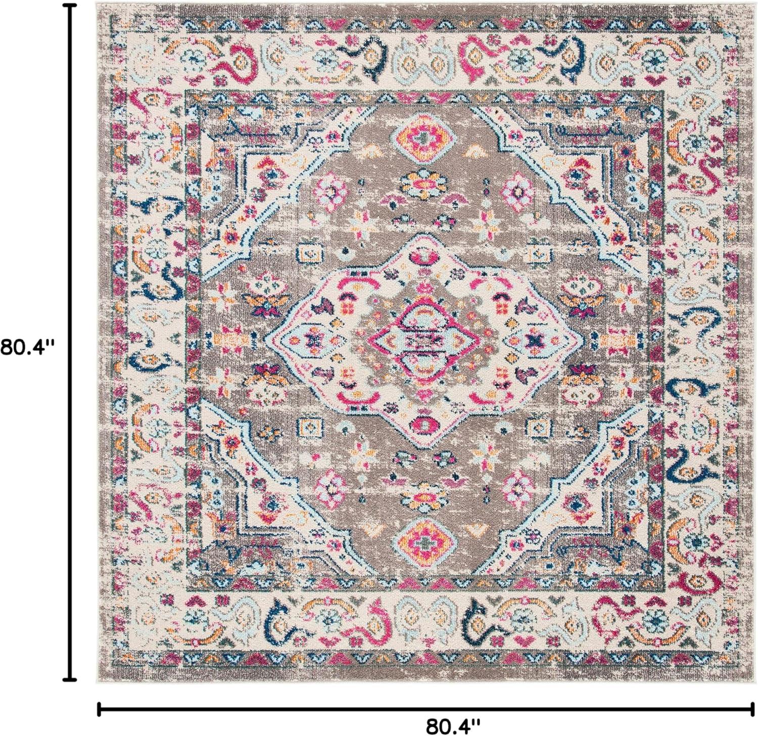 image:imageSAFAVIEH Madison Collection Area Rug 53 x 76 Orange amp Ivory Boho Chic Medallion Distressed Design NonShedding amp Easy Care Ideal for High Traffic Areas in Living Room Bedroom MAD468PTaupeIvory