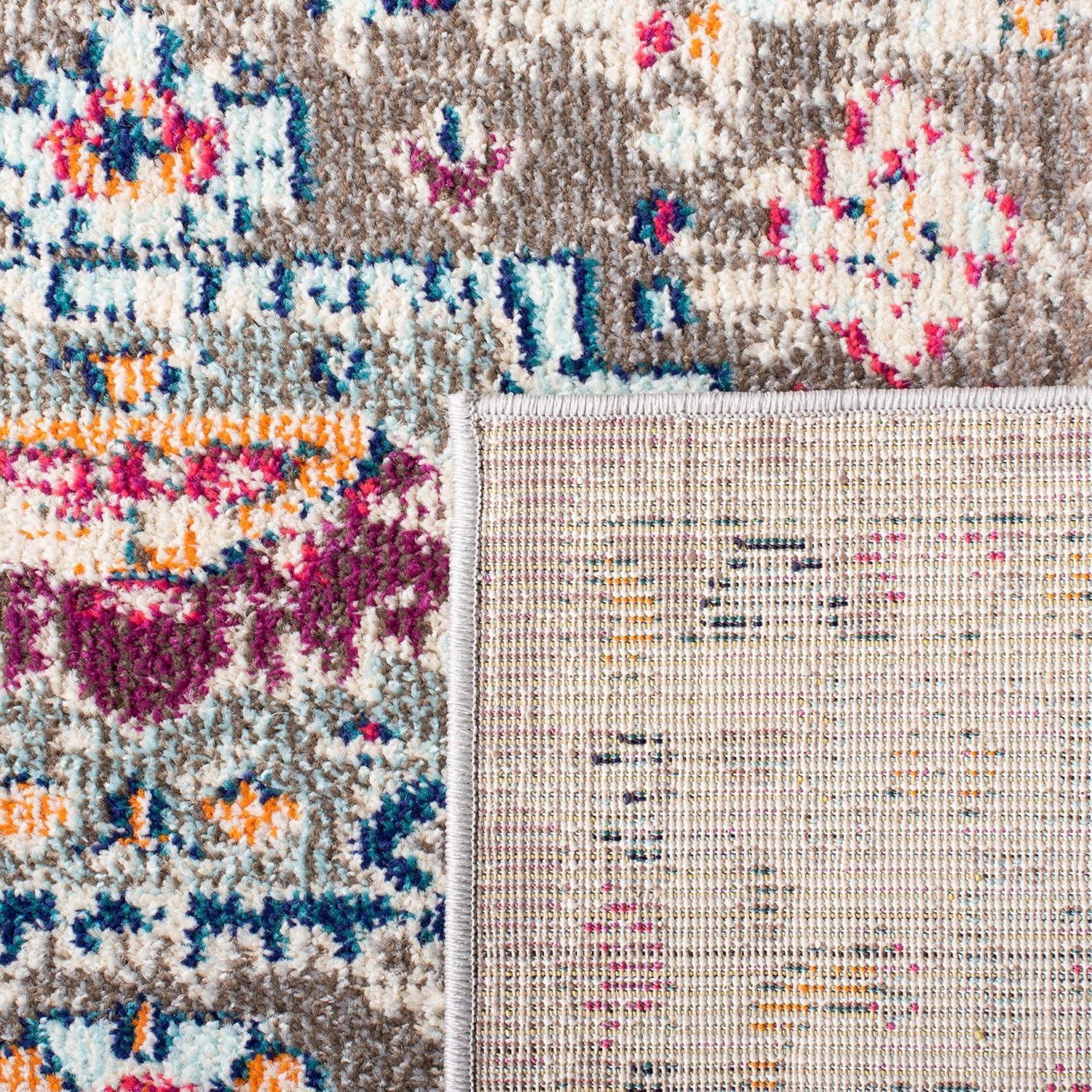 image:imageSAFAVIEH Madison Collection Area Rug 53 x 76 Orange amp Ivory Boho Chic Medallion Distressed Design NonShedding amp Easy Care Ideal for High Traffic Areas in Living Room Bedroom MAD468PTaupeIvory