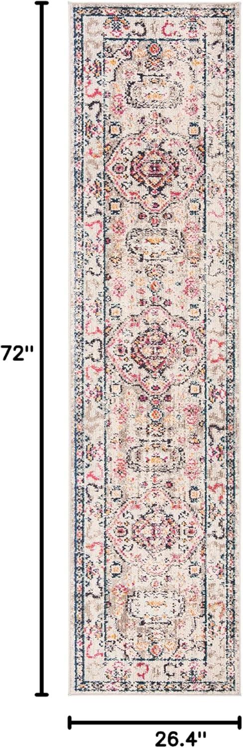 image:imageSAFAVIEH Madison Collection Area Rug 53 x 76 Orange amp Ivory Boho Chic Medallion Distressed Design NonShedding amp Easy Care Ideal for High Traffic Areas in Living Room Bedroom MAD468PGreyBlue