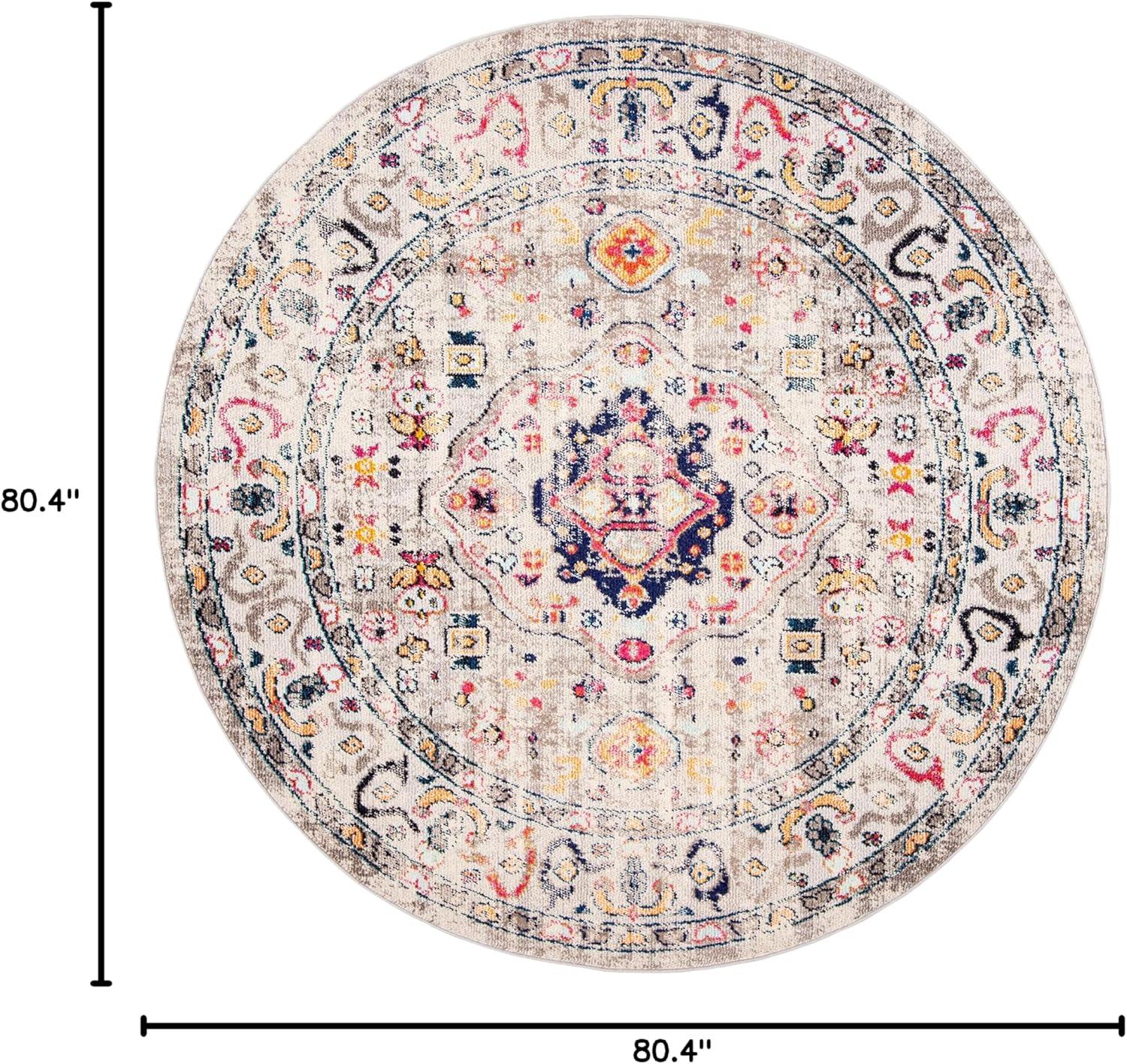 image:imageSAFAVIEH Madison Collection Area Rug 53 x 76 Orange amp Ivory Boho Chic Medallion Distressed Design NonShedding amp Easy Care Ideal for High Traffic Areas in Living Room Bedroom MAD468PGreyBlue