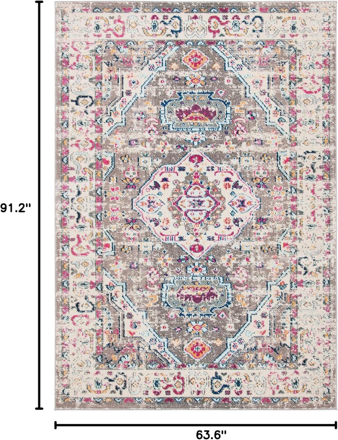 image:imageSAFAVIEH Madison Collection Area Rug 53 x 76 Orange amp Ivory Boho Chic Medallion Distressed Design NonShedding amp Easy Care Ideal for High Traffic Areas in Living Room Bedroom MAD468PTaupeIvory