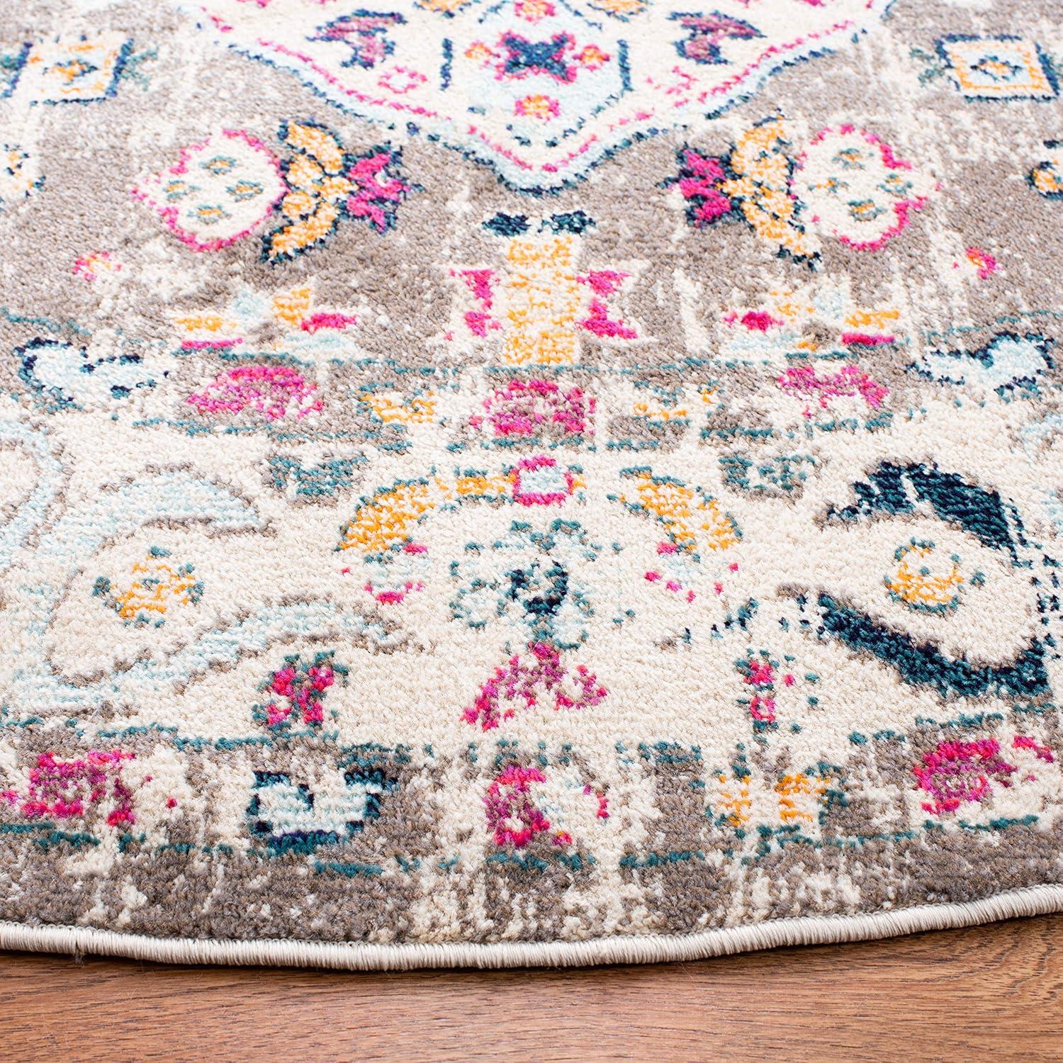 image:imageSAFAVIEH Madison Collection Area Rug 53 x 76 Orange amp Ivory Boho Chic Medallion Distressed Design NonShedding amp Easy Care Ideal for High Traffic Areas in Living Room Bedroom MAD468PTaupeIvory