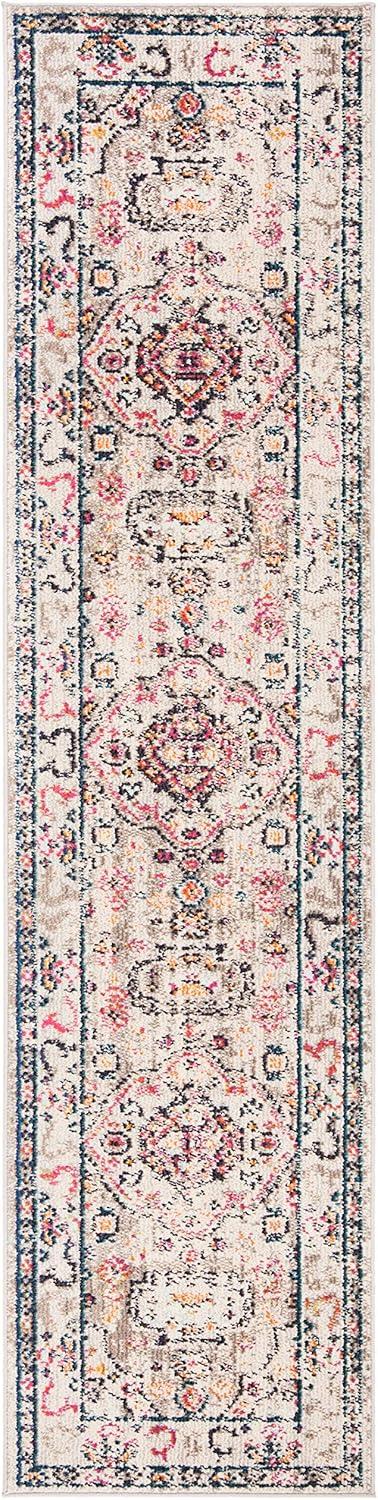 image:imageSAFAVIEH Madison Collection Area Rug 53 x 76 Orange amp Ivory Boho Chic Medallion Distressed Design NonShedding amp Easy Care Ideal for High Traffic Areas in Living Room Bedroom MAD468PGreyBlue