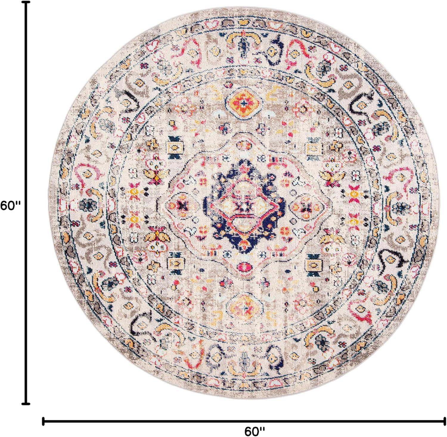 image:imageSAFAVIEH Madison Collection Area Rug 53 x 76 Orange amp Ivory Boho Chic Medallion Distressed Design NonShedding amp Easy Care Ideal for High Traffic Areas in Living Room Bedroom MAD468PGreyBlue