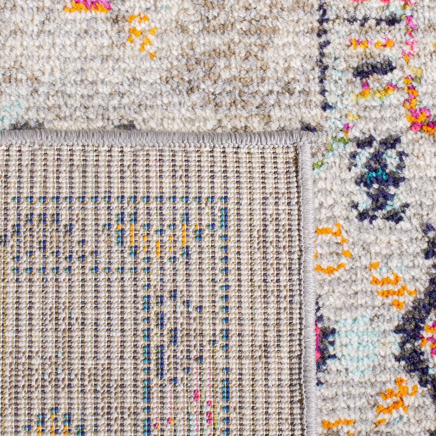 image:imageSAFAVIEH Madison Collection Area Rug 53 x 76 Orange amp Ivory Boho Chic Medallion Distressed Design NonShedding amp Easy Care Ideal for High Traffic Areas in Living Room Bedroom MAD468PGreyBlue