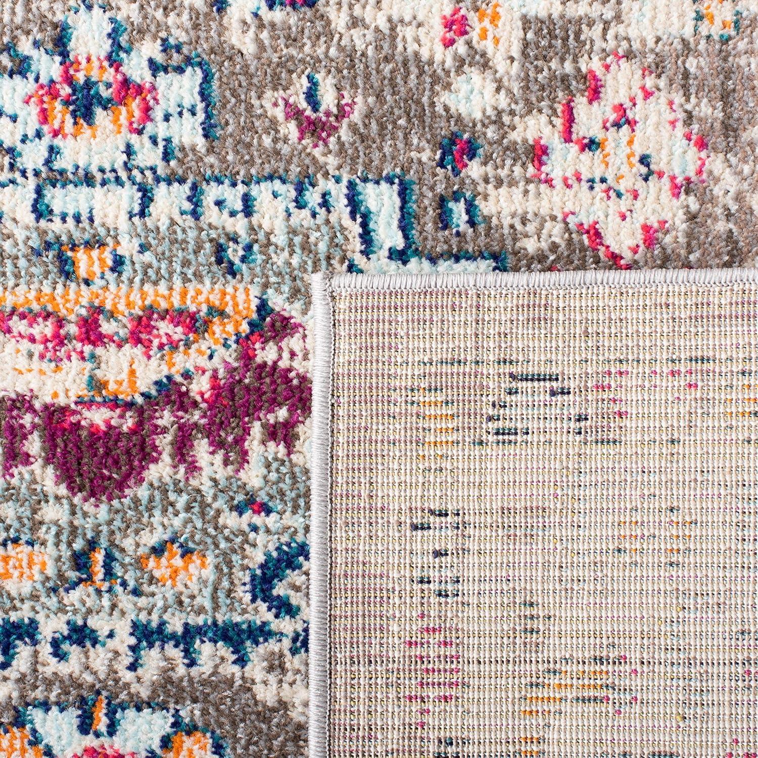 image:imageSAFAVIEH Madison Collection Area Rug 53 x 76 Orange amp Ivory Boho Chic Medallion Distressed Design NonShedding amp Easy Care Ideal for High Traffic Areas in Living Room Bedroom MAD468PTaupeIvory