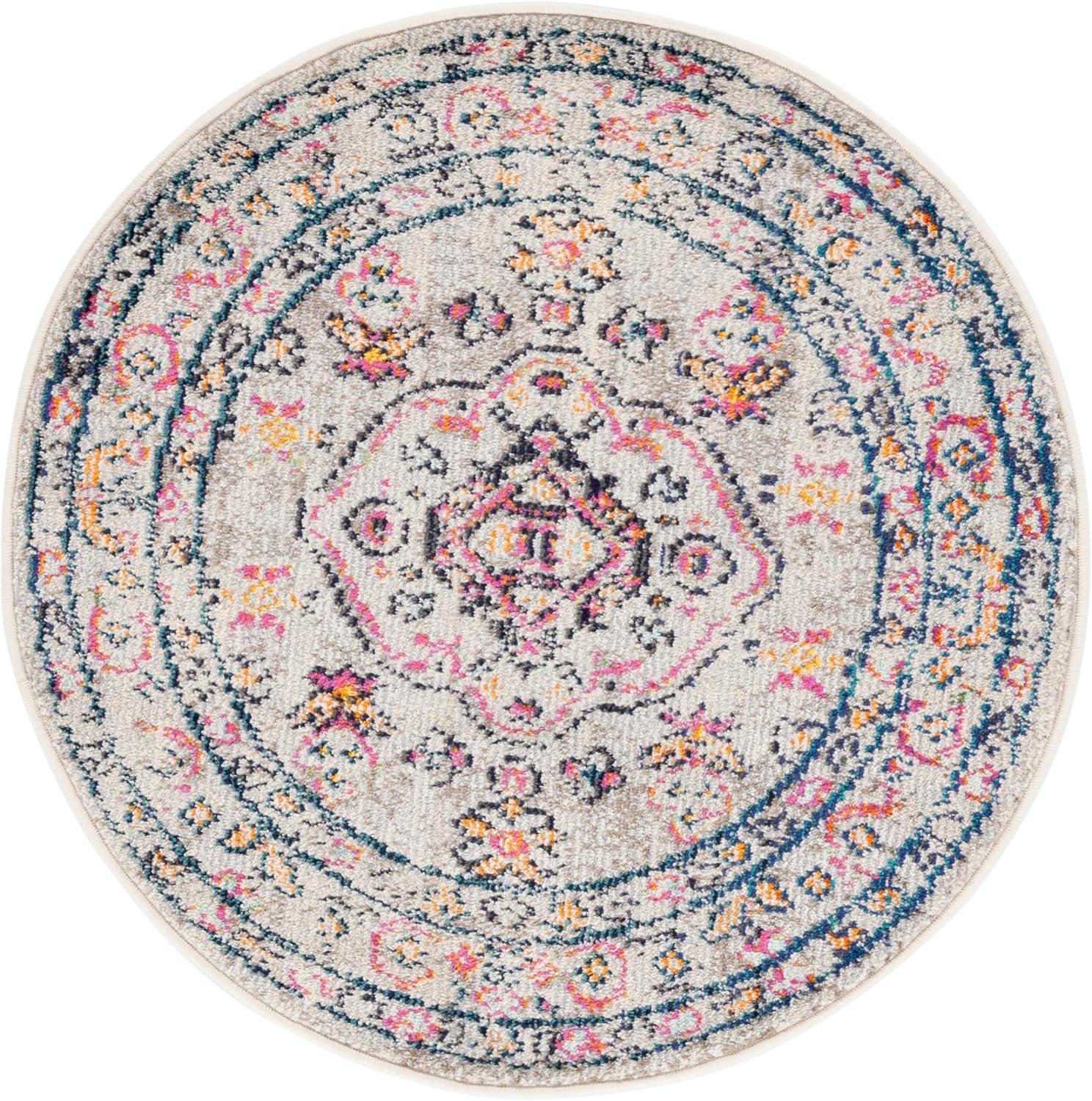 image:imageSAFAVIEH Madison Collection Area Rug 53 x 76 Orange amp Ivory Boho Chic Medallion Distressed Design NonShedding amp Easy Care Ideal for High Traffic Areas in Living Room Bedroom MAD468PGreyBlue