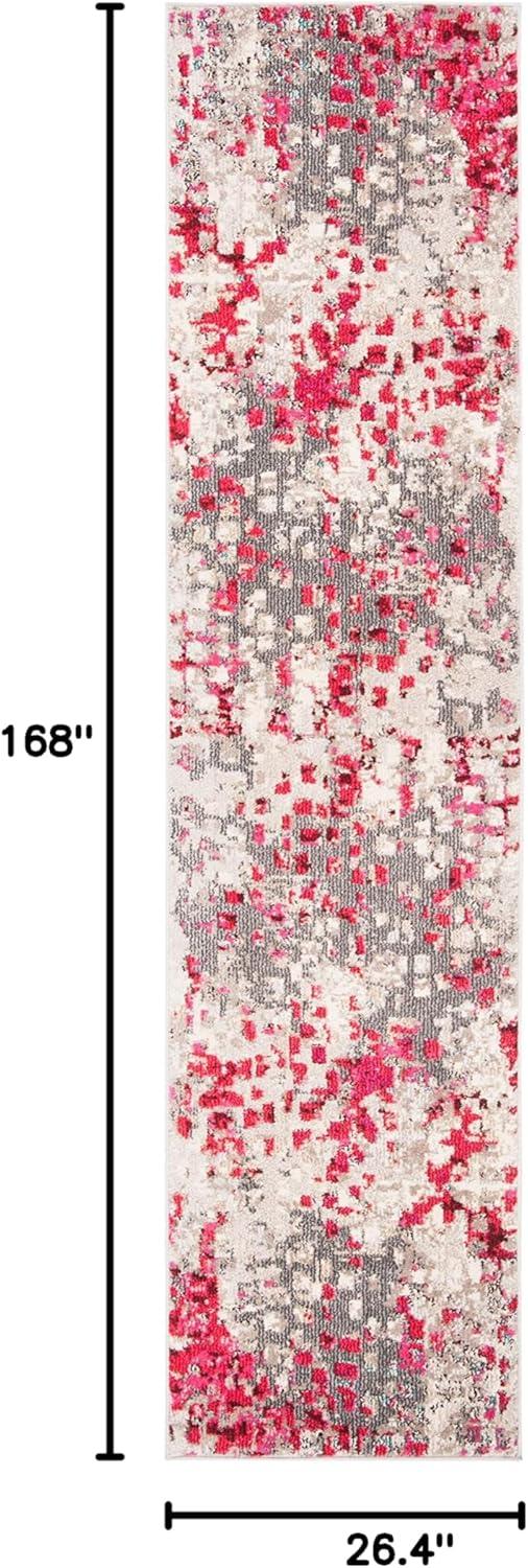 image:imageSAFAVIEH Madison Collection Area Rug 6 x 9 Grey amp Red Boho Abstract Distressed Design NonShedding amp Easy Care Ideal for High Traffic Areas in Living Room Bedroom MAD425RGreyRed