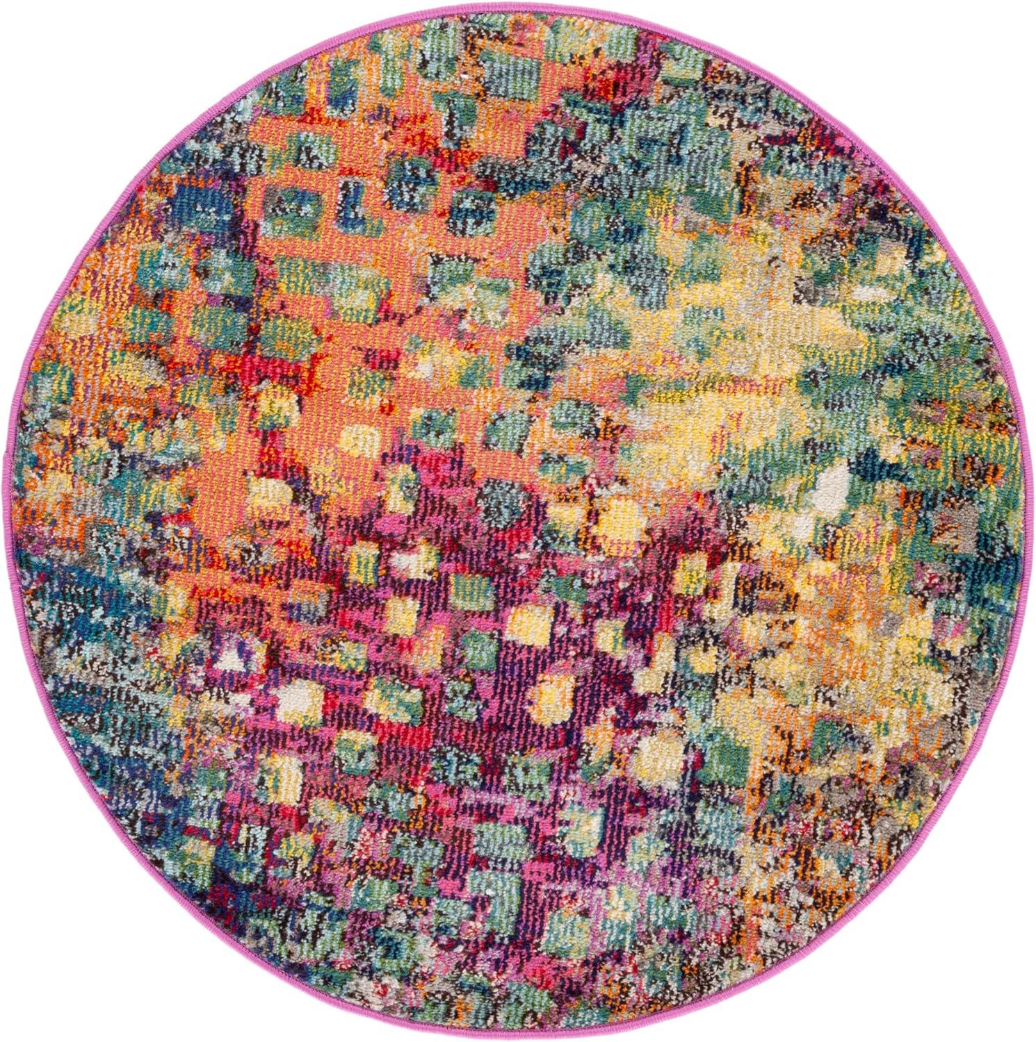 image:imageSAFAVIEH Madison Collection Area Rug 6 x 9 Grey amp Red Boho Abstract Distressed Design NonShedding amp Easy Care Ideal for High Traffic Areas in Living Room Bedroom MAD425RFuchsiaGold