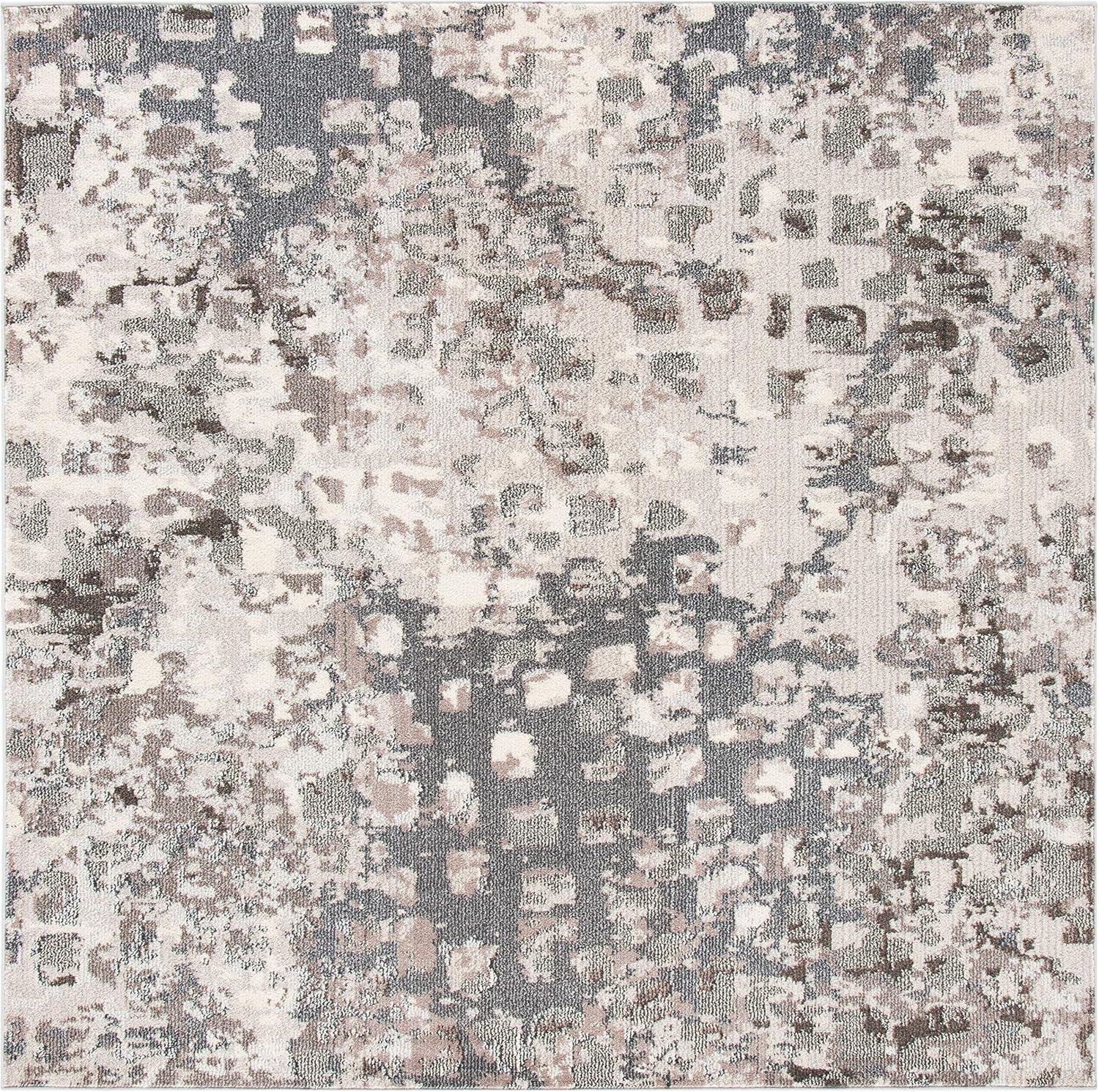 image:imageSAFAVIEH Madison Collection Area Rug 6 x 9 Grey amp Red Boho Abstract Distressed Design NonShedding amp Easy Care Ideal for High Traffic Areas in Living Room Bedroom MAD425RGreyBeige