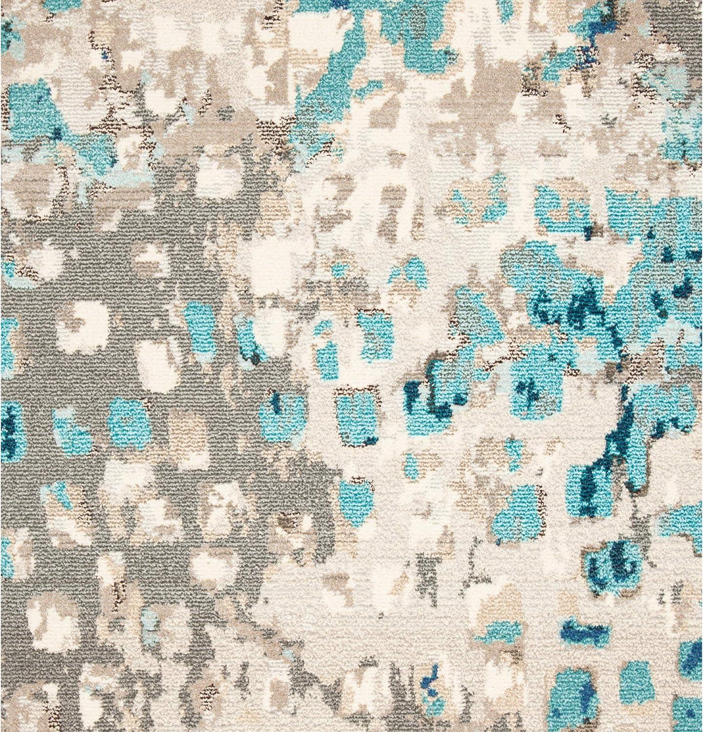 image:imageSAFAVIEH Madison Collection Area Rug 6 x 9 Grey amp Red Boho Abstract Distressed Design NonShedding amp Easy Care Ideal for High Traffic Areas in Living Room Bedroom MAD425RGreyBlue