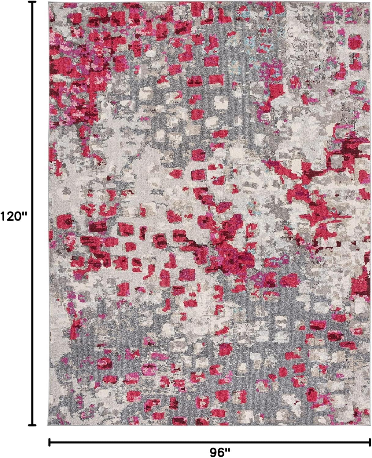 image:imageSAFAVIEH Madison Collection Area Rug 6 x 9 Grey amp Red Boho Abstract Distressed Design NonShedding amp Easy Care Ideal for High Traffic Areas in Living Room Bedroom MAD425RGreyRed