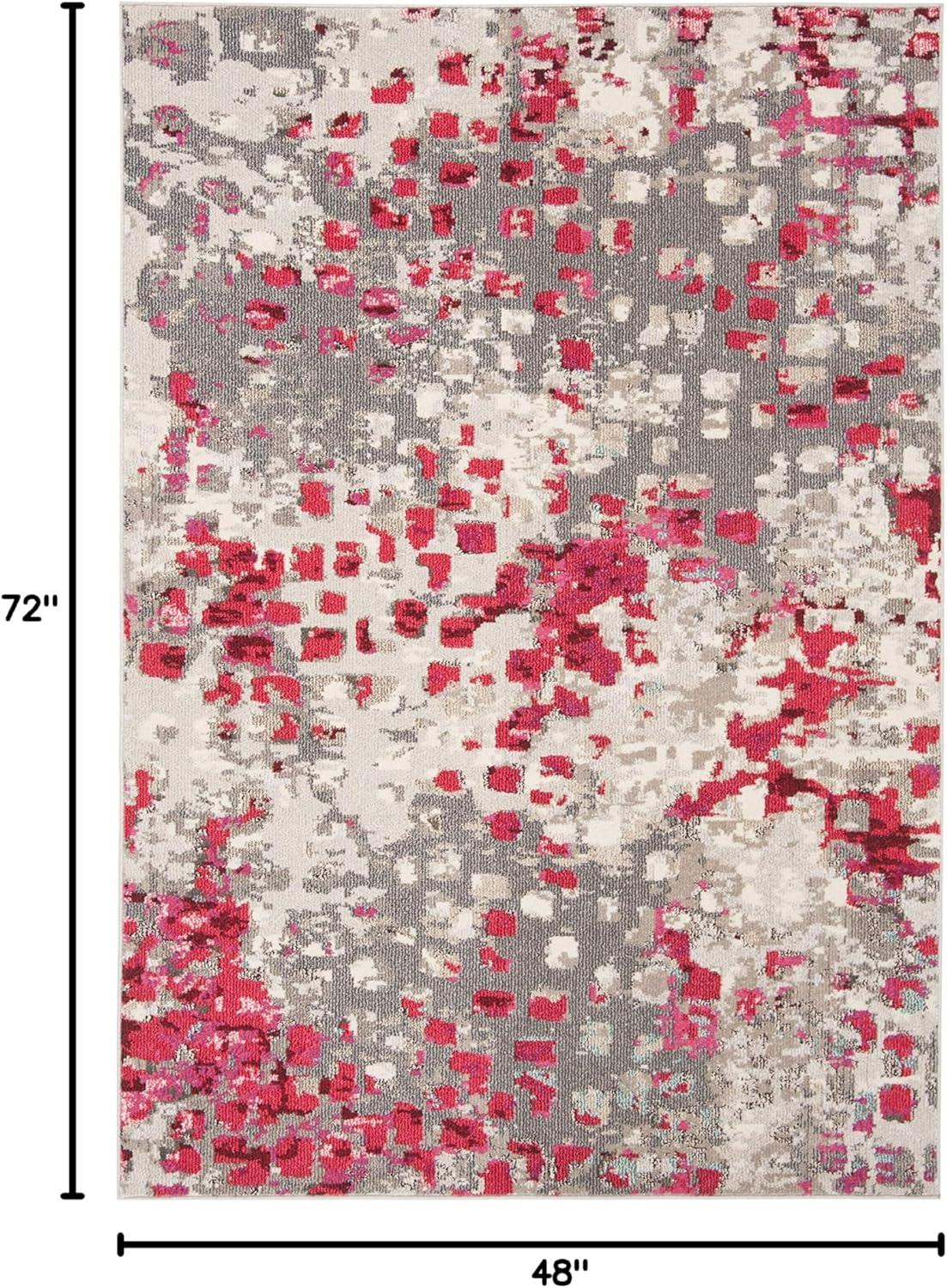 image:imageSAFAVIEH Madison Collection Area Rug 6 x 9 Grey amp Red Boho Abstract Distressed Design NonShedding amp Easy Care Ideal for High Traffic Areas in Living Room Bedroom MAD425RGreyRed