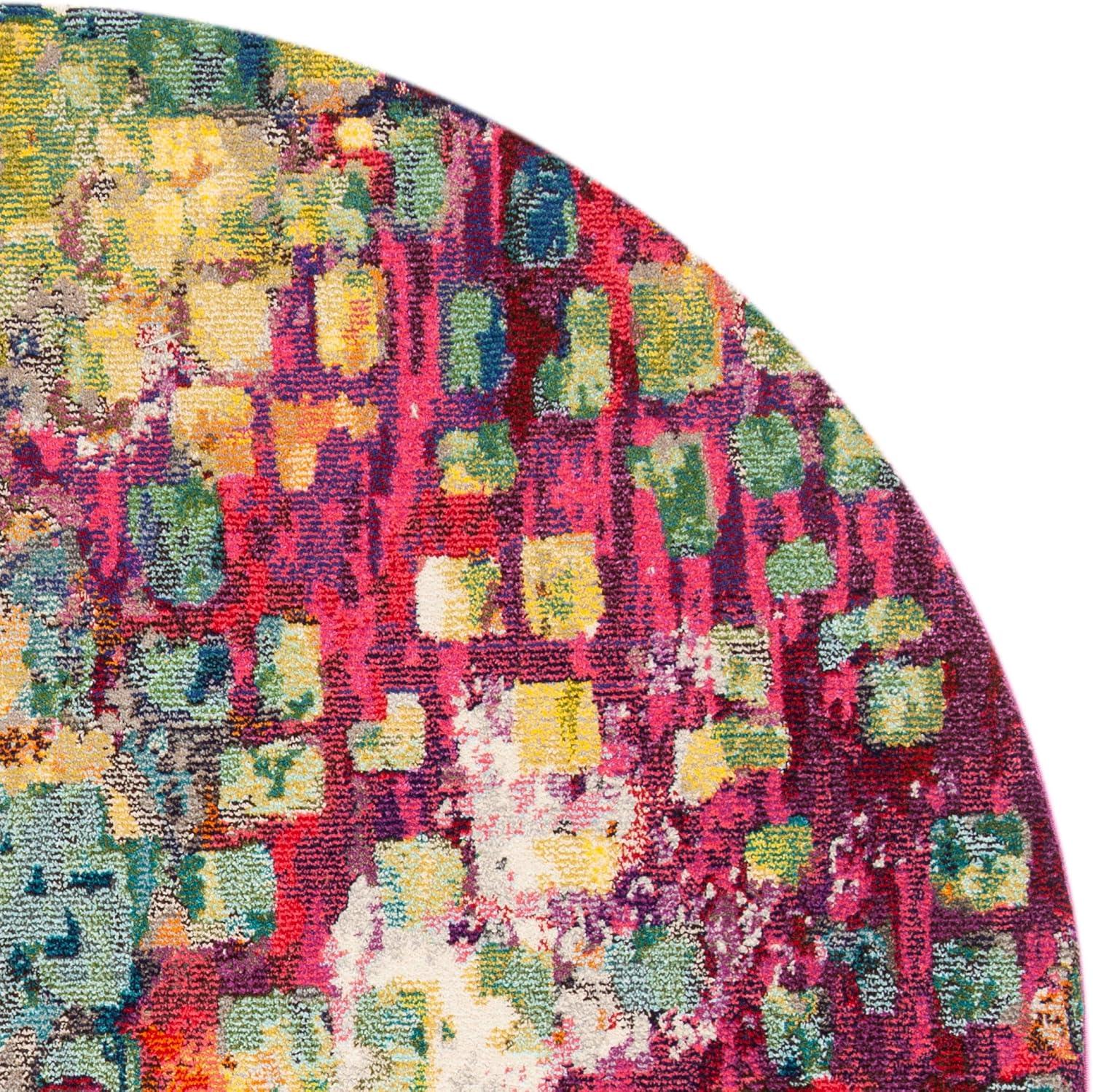 image:imageSAFAVIEH Madison Collection Area Rug 6 x 9 Grey amp Red Boho Abstract Distressed Design NonShedding amp Easy Care Ideal for High Traffic Areas in Living Room Bedroom MAD425RFuchsiaGold