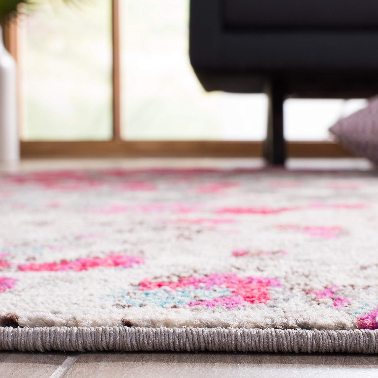 image:imageSAFAVIEH Madison Collection Area Rug 6 x 9 Grey amp Red Boho Abstract Distressed Design NonShedding amp Easy Care Ideal for High Traffic Areas in Living Room Bedroom MAD425RGreyRed