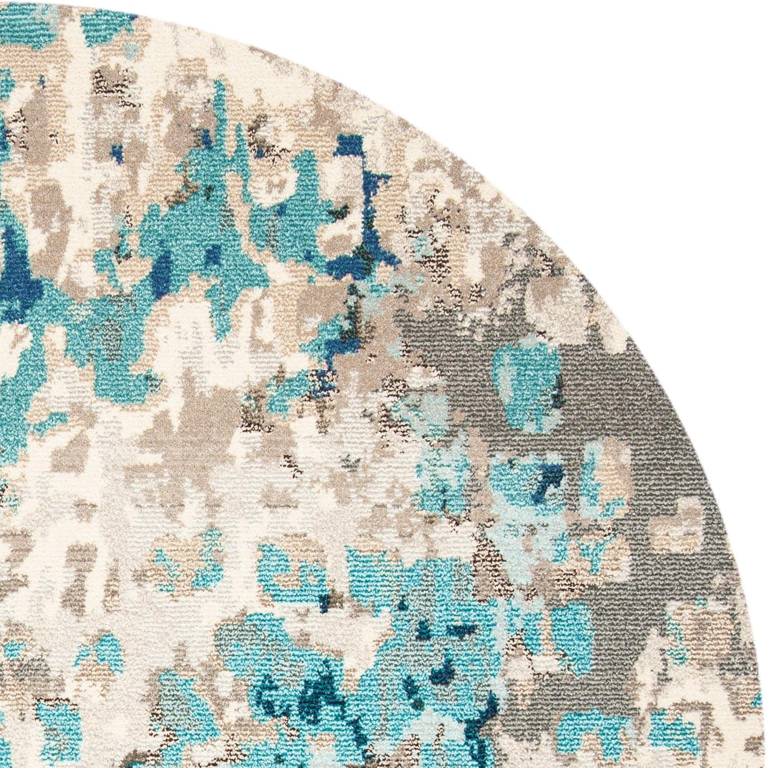image:imageSAFAVIEH Madison Collection Area Rug 6 x 9 Grey amp Red Boho Abstract Distressed Design NonShedding amp Easy Care Ideal for High Traffic Areas in Living Room Bedroom MAD425RGreyBlue