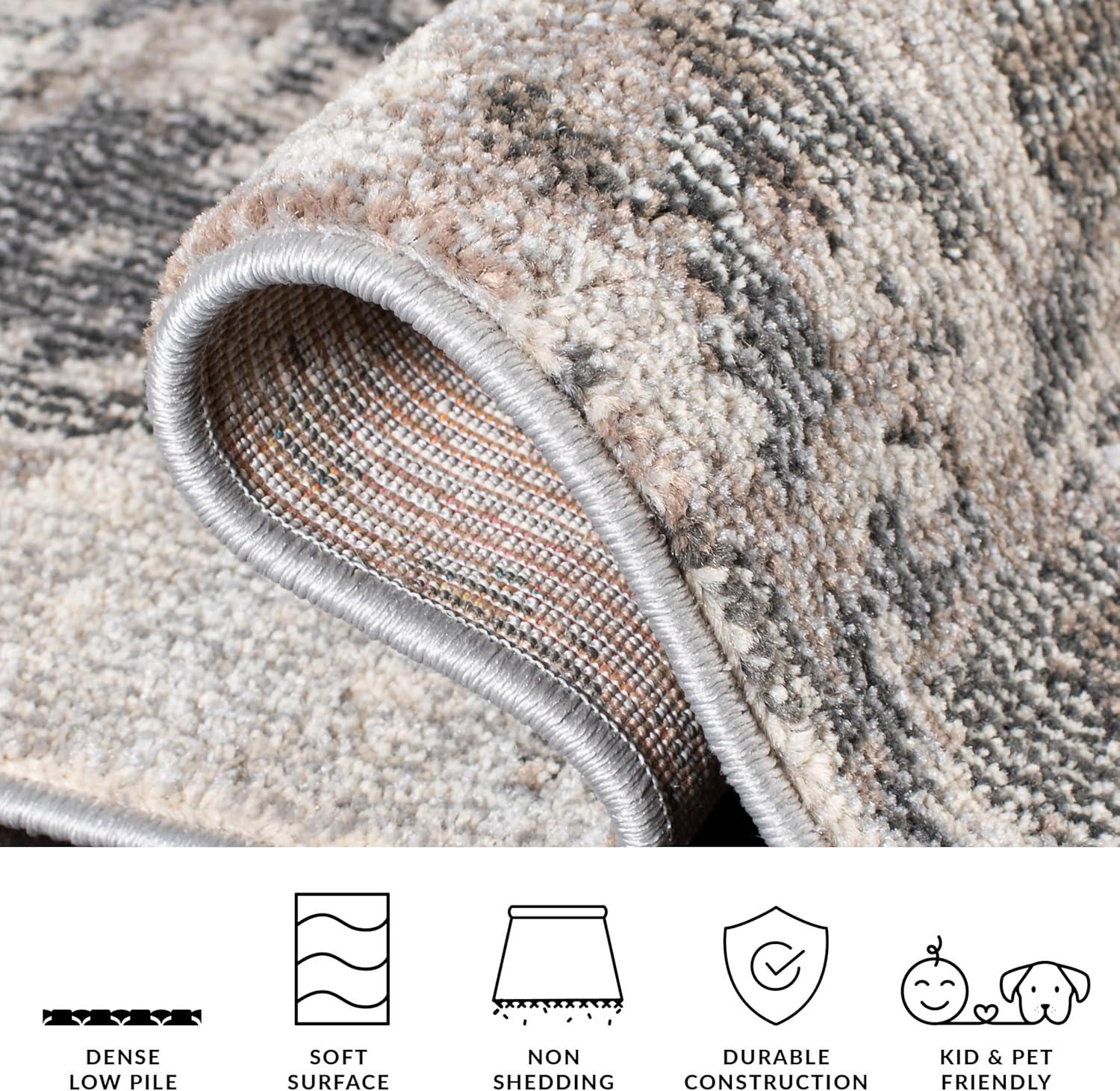 image:imageSAFAVIEH Madison Collection Area Rug 6 x 9 Grey amp Red Boho Abstract Distressed Design NonShedding amp Easy Care Ideal for High Traffic Areas in Living Room Bedroom MAD425RGreyBeige