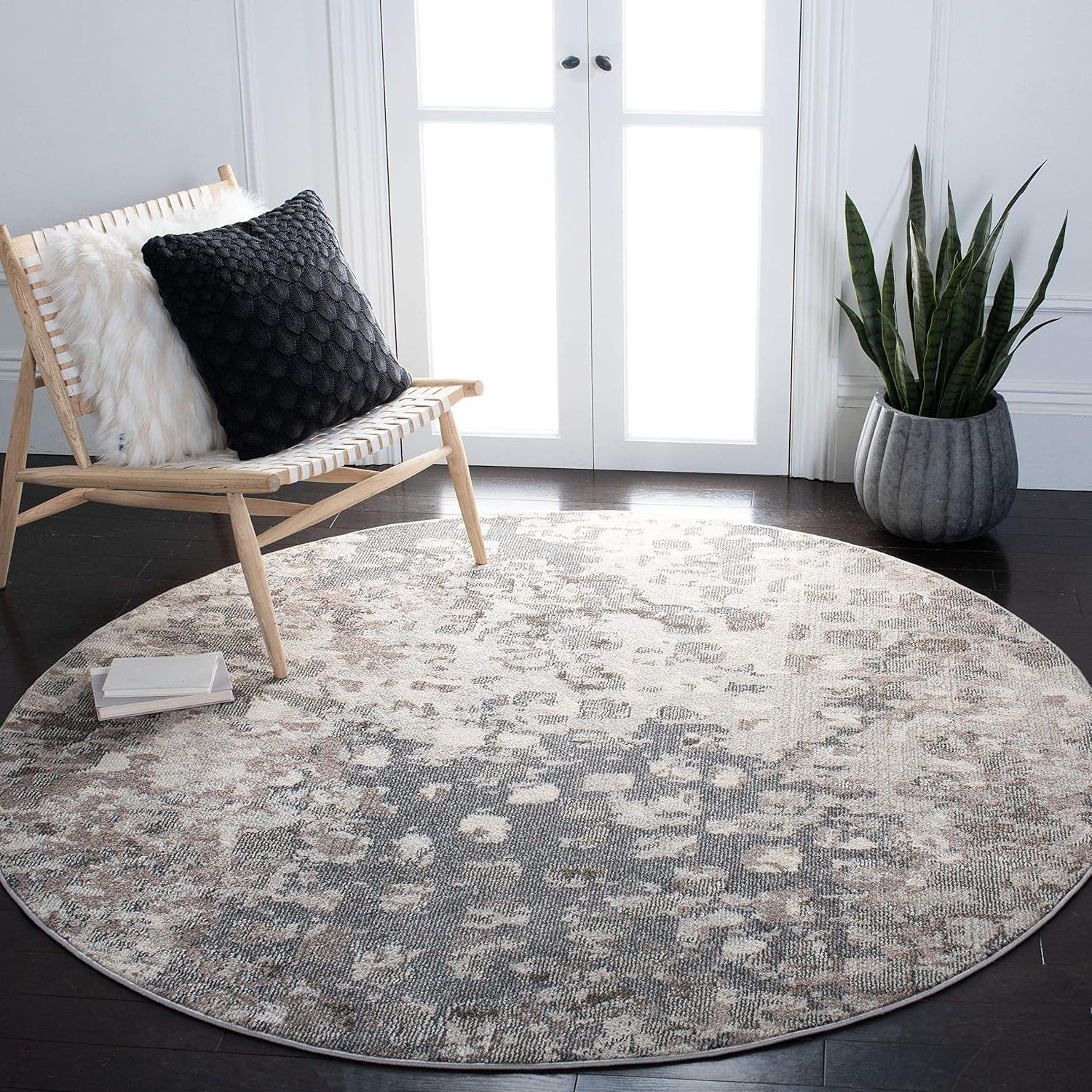 image:imageSAFAVIEH Madison Collection Area Rug 6 x 9 Grey amp Red Boho Abstract Distressed Design NonShedding amp Easy Care Ideal for High Traffic Areas in Living Room Bedroom MAD425RGreyBeige