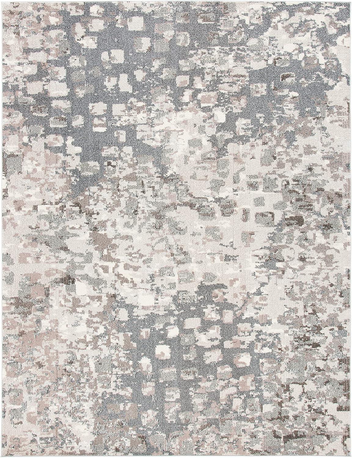 image:imageSAFAVIEH Madison Collection Area Rug 6 x 9 Grey amp Red Boho Abstract Distressed Design NonShedding amp Easy Care Ideal for High Traffic Areas in Living Room Bedroom MAD425RGreyBeige