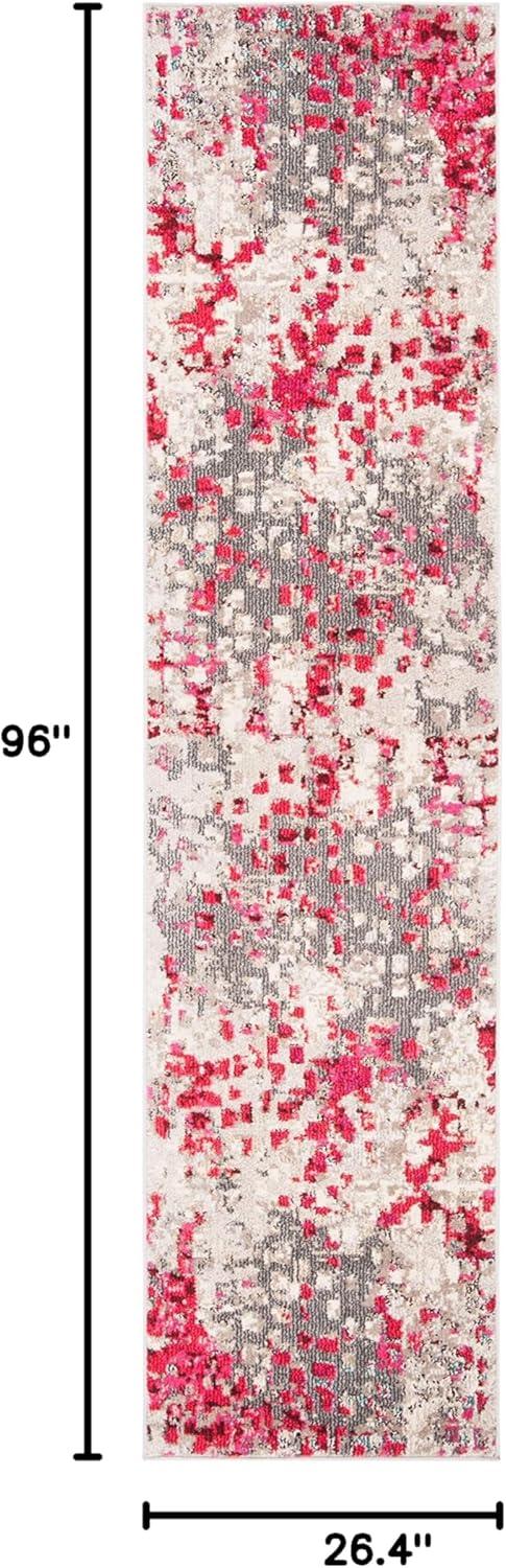 image:imageSAFAVIEH Madison Collection Area Rug 6 x 9 Grey amp Red Boho Abstract Distressed Design NonShedding amp Easy Care Ideal for High Traffic Areas in Living Room Bedroom MAD425RGreyRed
