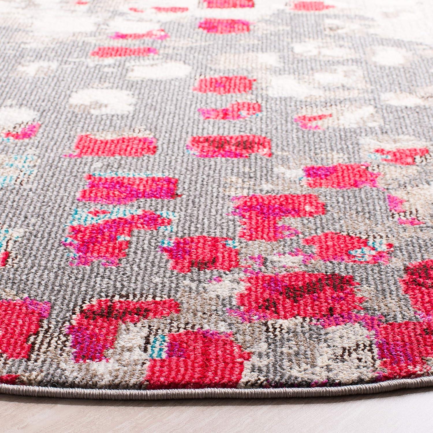 image:imageSAFAVIEH Madison Collection Area Rug 6 x 9 Grey amp Red Boho Abstract Distressed Design NonShedding amp Easy Care Ideal for High Traffic Areas in Living Room Bedroom MAD425RGreyRed