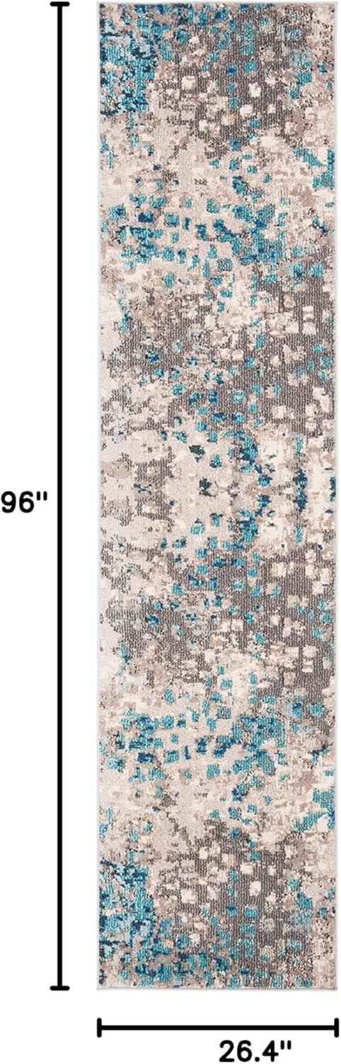 image:imageSAFAVIEH Madison Collection Area Rug 6 x 9 Grey amp Red Boho Abstract Distressed Design NonShedding amp Easy Care Ideal for High Traffic Areas in Living Room Bedroom MAD425RGreyBlue