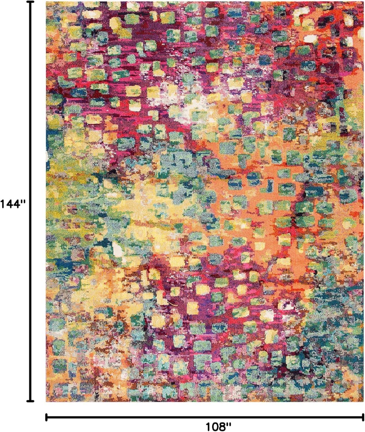 image:imageSAFAVIEH Madison Collection Area Rug 6 x 9 Grey amp Red Boho Abstract Distressed Design NonShedding amp Easy Care Ideal for High Traffic Areas in Living Room Bedroom MAD425RFuchsiaGold