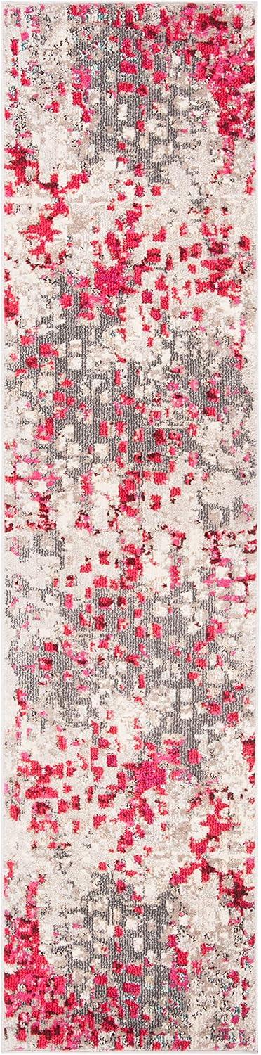 image:imageSAFAVIEH Madison Collection Area Rug 6 x 9 Grey amp Red Boho Abstract Distressed Design NonShedding amp Easy Care Ideal for High Traffic Areas in Living Room Bedroom MAD425RGreyRed