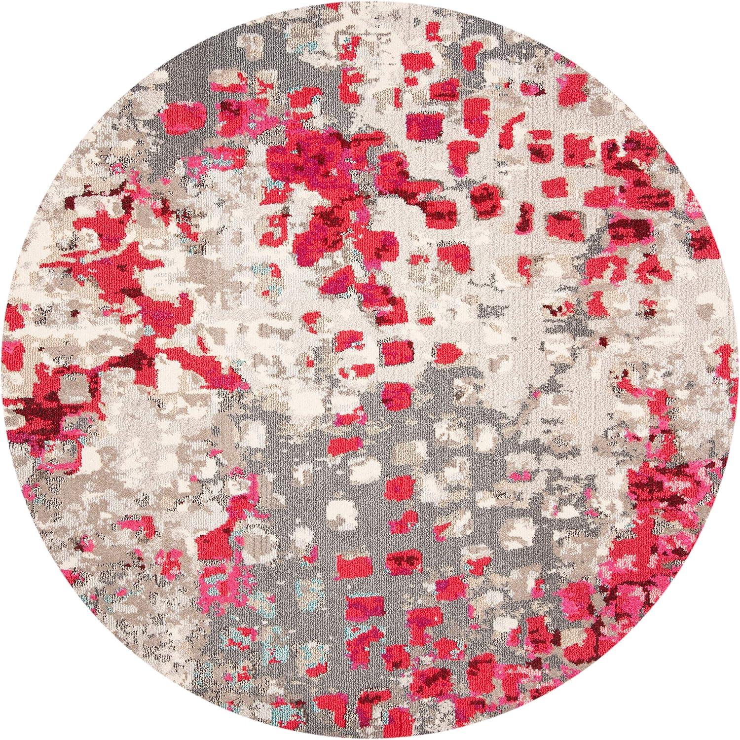 image:imageSAFAVIEH Madison Collection Area Rug 6 x 9 Grey amp Red Boho Abstract Distressed Design NonShedding amp Easy Care Ideal for High Traffic Areas in Living Room Bedroom MAD425RGreyRed
