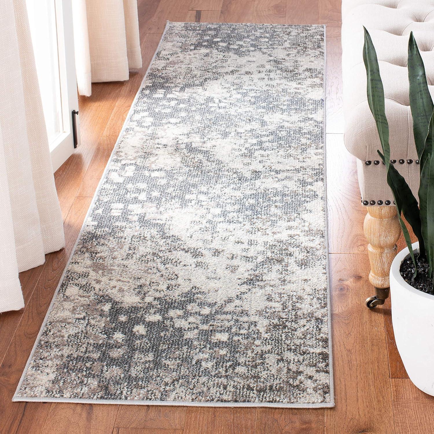 image:imageSAFAVIEH Madison Collection Area Rug 6 x 9 Grey amp Red Boho Abstract Distressed Design NonShedding amp Easy Care Ideal for High Traffic Areas in Living Room Bedroom MAD425RGreyBeige