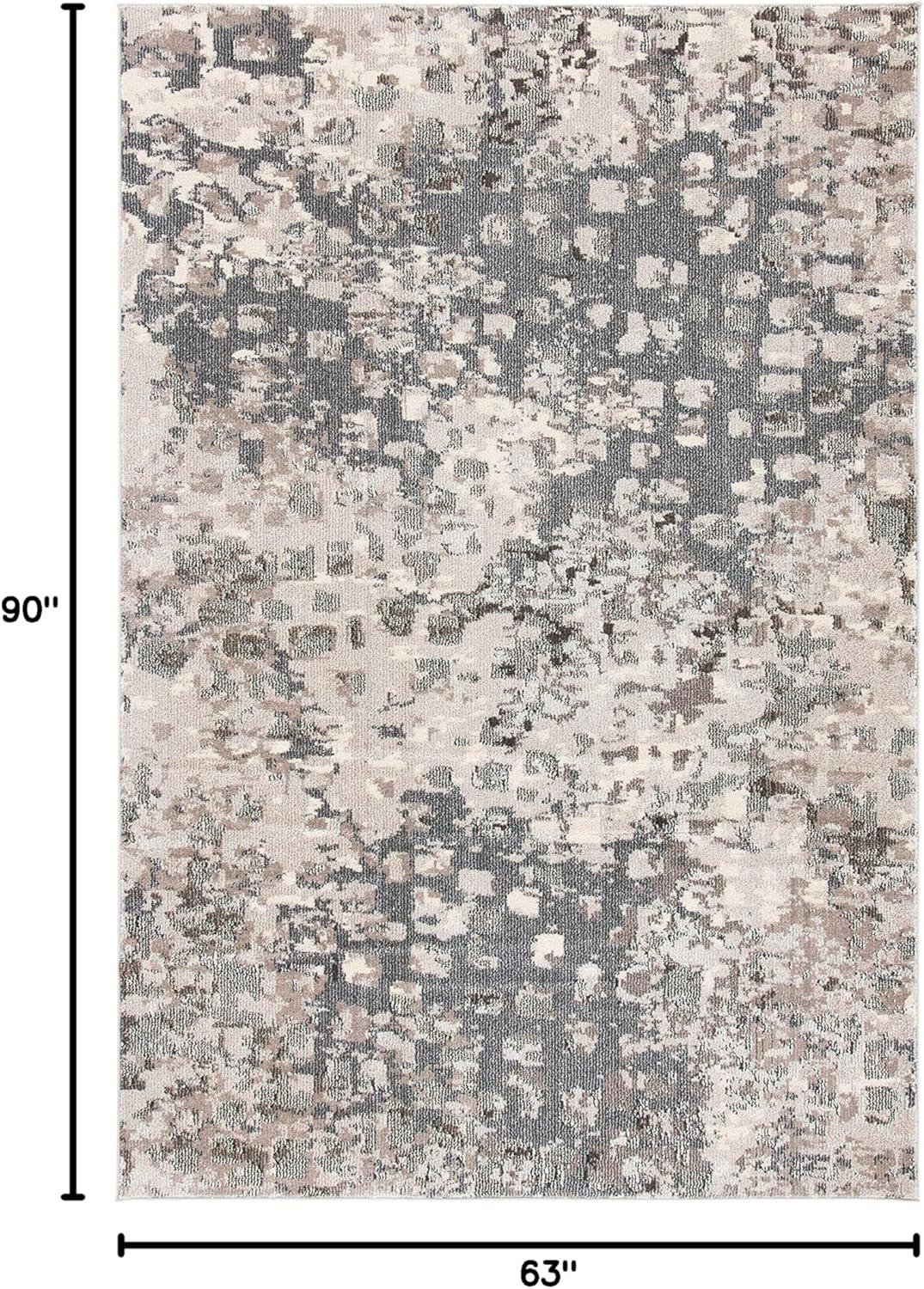 image:imageSAFAVIEH Madison Collection Area Rug 6 x 9 Grey amp Red Boho Abstract Distressed Design NonShedding amp Easy Care Ideal for High Traffic Areas in Living Room Bedroom MAD425RGreyBeige