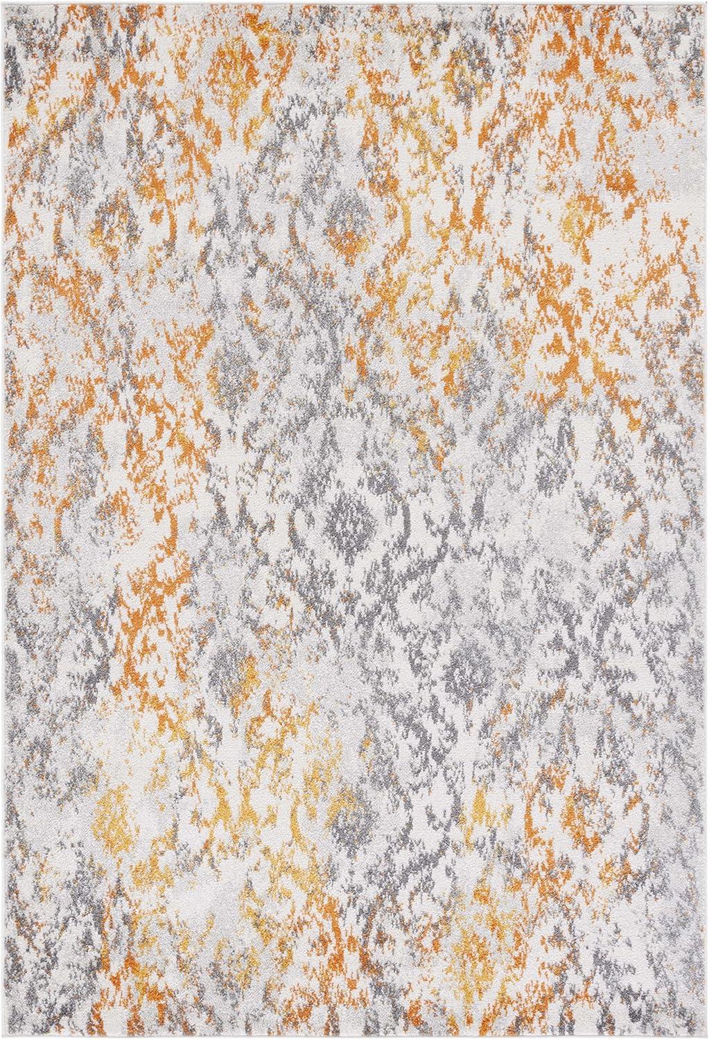 image:imageSAFAVIEH Madison Collection Area Rug 67 x 92 Cream amp Orange Boho Chic Distressed Design NonShedding amp Easy Care Ideal for High Traffic Areas in Living Room Bedroom MAD608KCreamOrange