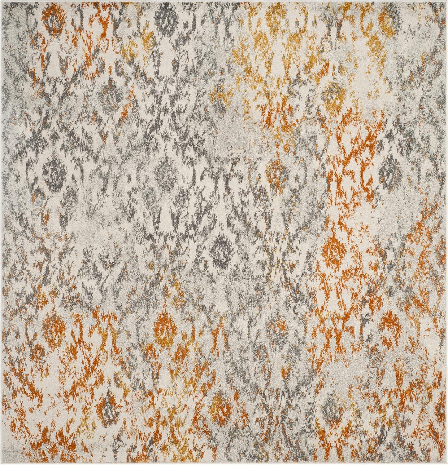 image:imageSAFAVIEH Madison Collection Area Rug 67 x 92 Cream amp Orange Boho Chic Distressed Design NonShedding amp Easy Care Ideal for High Traffic Areas in Living Room Bedroom MAD608KCreamOrange