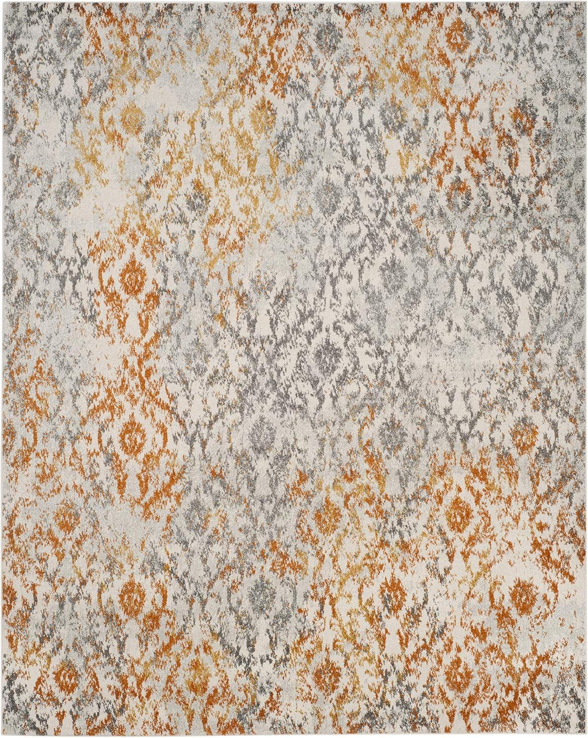 image:imageSAFAVIEH Madison Collection Area Rug 67 x 92 Cream amp Orange Boho Chic Distressed Design NonShedding amp Easy Care Ideal for High Traffic Areas in Living Room Bedroom MAD608KCreamOrange