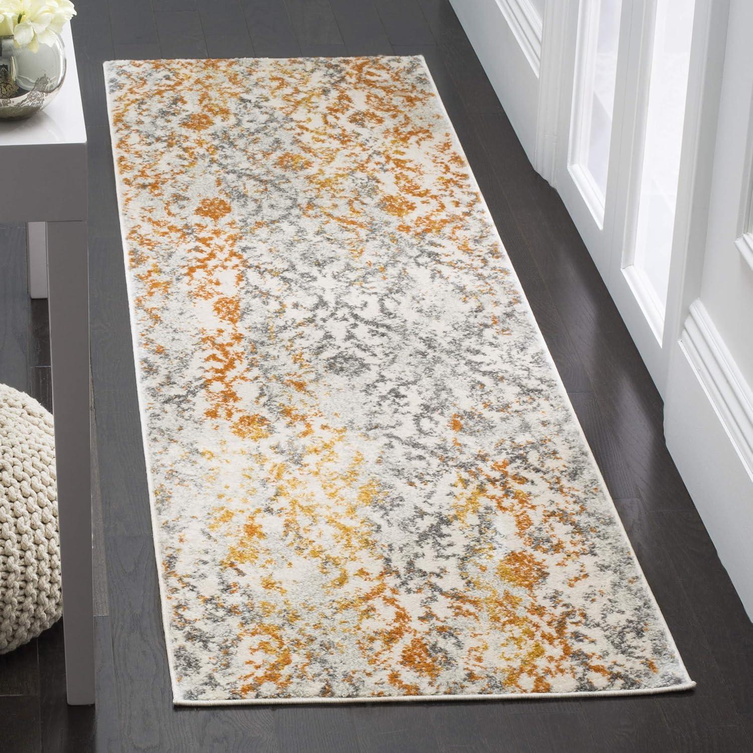 image:imageSAFAVIEH Madison Collection Area Rug 67 x 92 Cream amp Orange Boho Chic Distressed Design NonShedding amp Easy Care Ideal for High Traffic Areas in Living Room Bedroom MAD608KCreamOrange