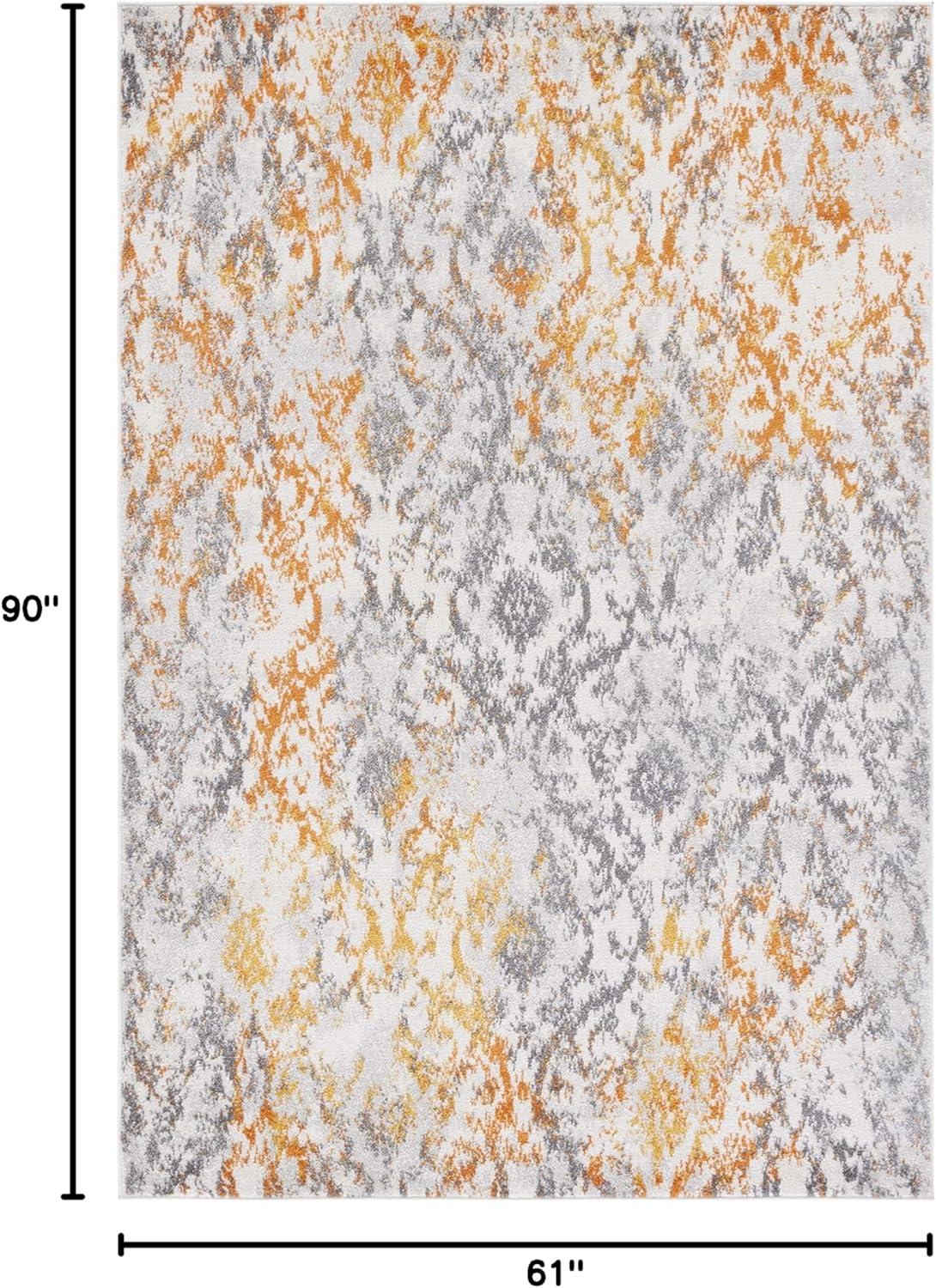 image:imageSAFAVIEH Madison Collection Area Rug 67 x 92 Cream amp Orange Boho Chic Distressed Design NonShedding amp Easy Care Ideal for High Traffic Areas in Living Room Bedroom MAD608KCreamOrange