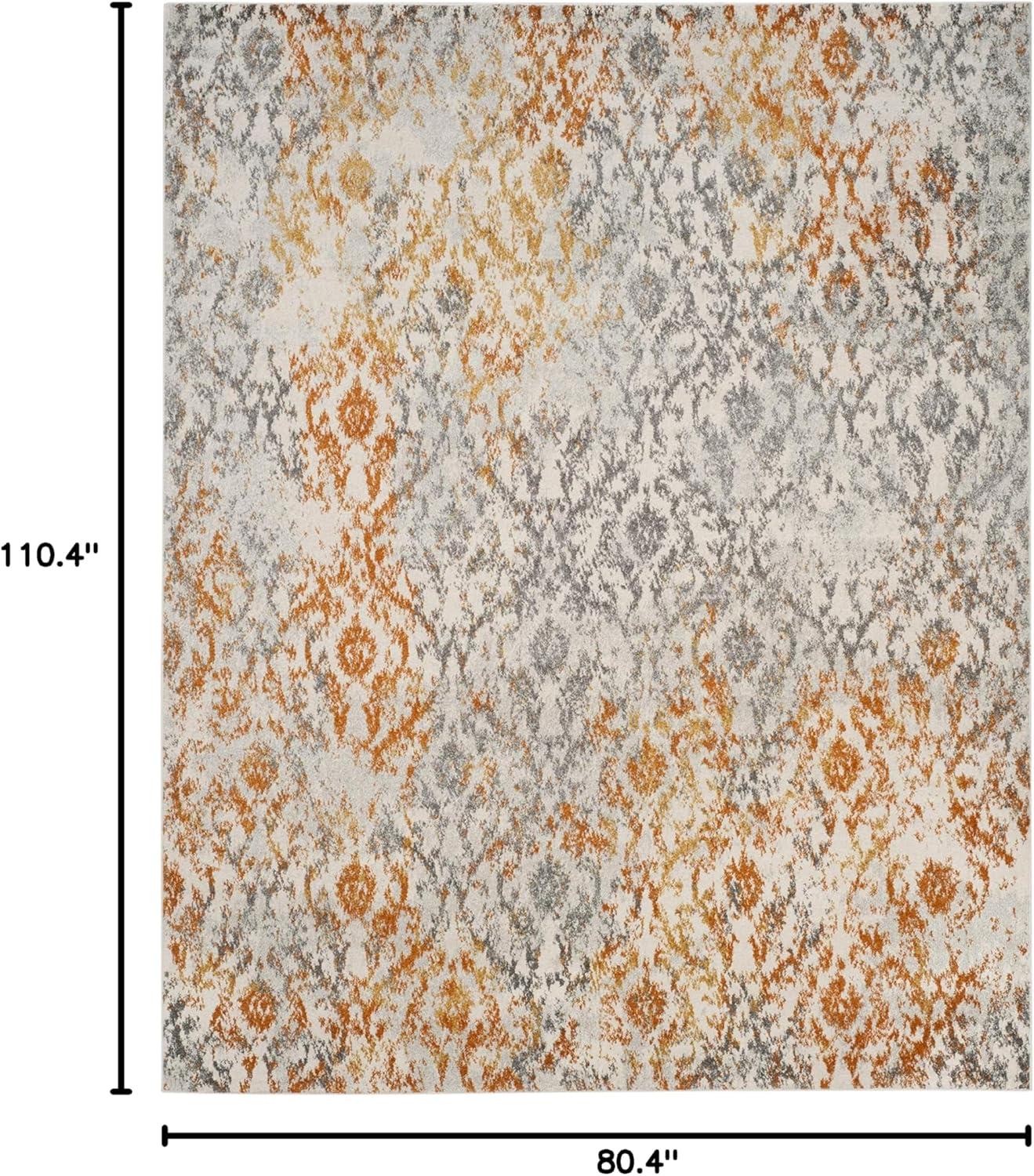 image:imageSAFAVIEH Madison Collection Area Rug 67 x 92 Cream amp Orange Boho Chic Distressed Design NonShedding amp Easy Care Ideal for High Traffic Areas in Living Room Bedroom MAD608KCreamOrange