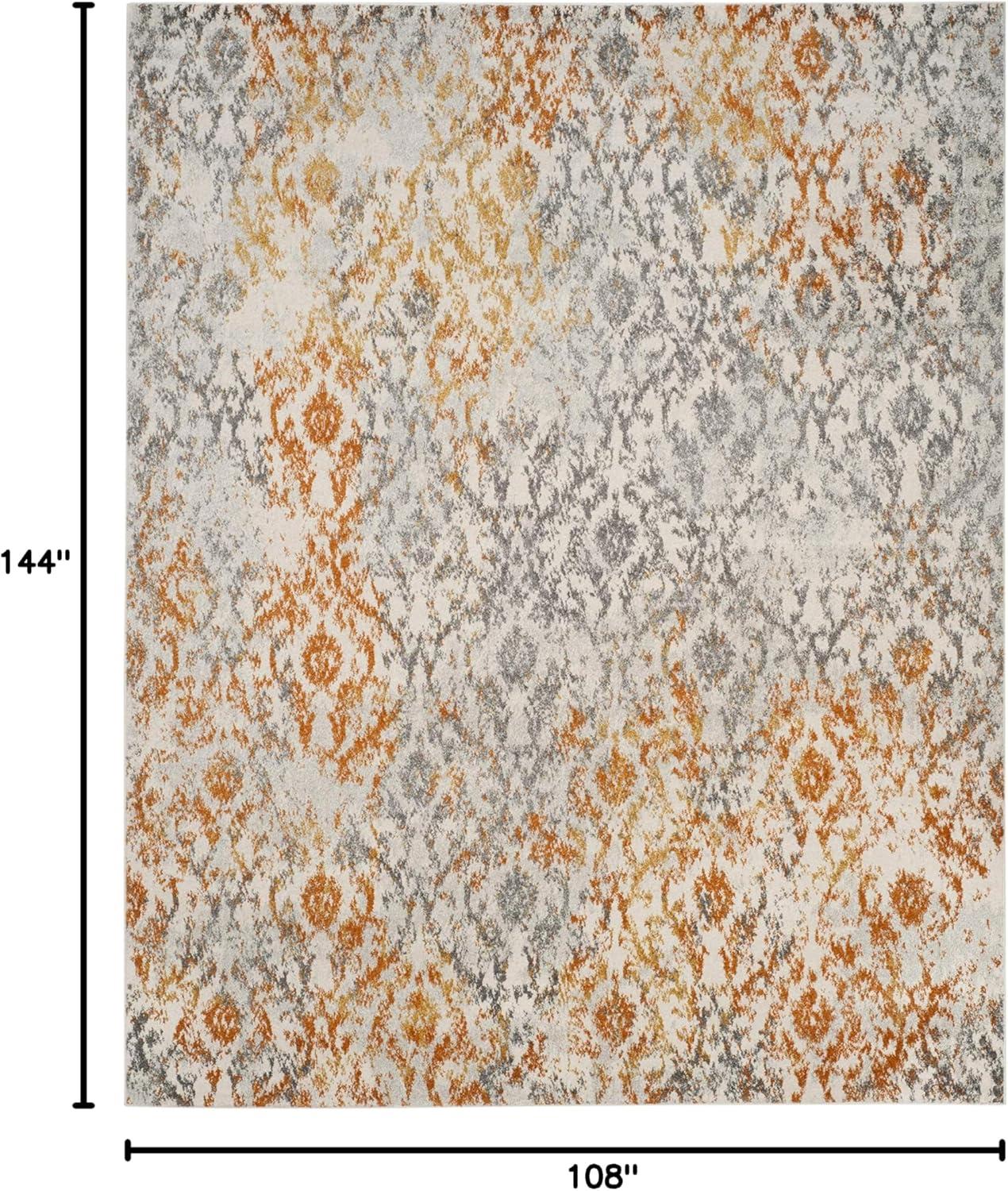 image:imageSAFAVIEH Madison Collection Area Rug 67 x 92 Cream amp Orange Boho Chic Distressed Design NonShedding amp Easy Care Ideal for High Traffic Areas in Living Room Bedroom MAD608KCreamOrange