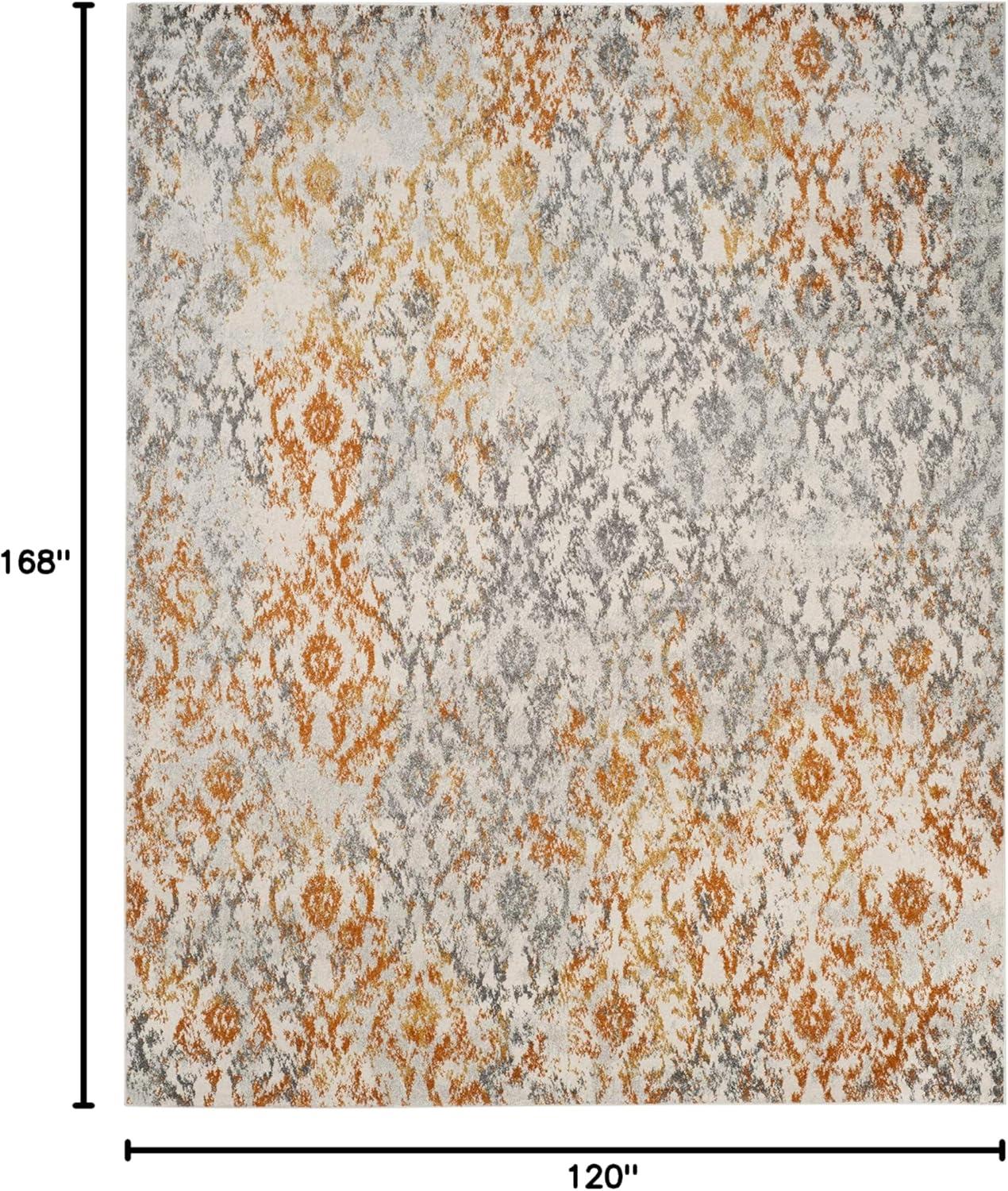 image:imageSAFAVIEH Madison Collection Area Rug 67 x 92 Cream amp Orange Boho Chic Distressed Design NonShedding amp Easy Care Ideal for High Traffic Areas in Living Room Bedroom MAD608KCreamOrange