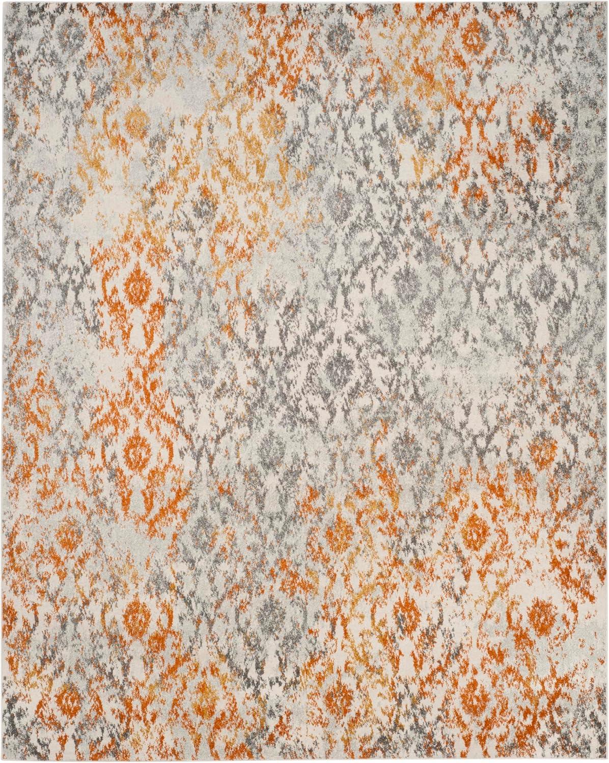 image:imageSAFAVIEH Madison Collection Area Rug 67 x 92 Cream amp Orange Boho Chic Distressed Design NonShedding amp Easy Care Ideal for High Traffic Areas in Living Room Bedroom MAD608KCreamOrange