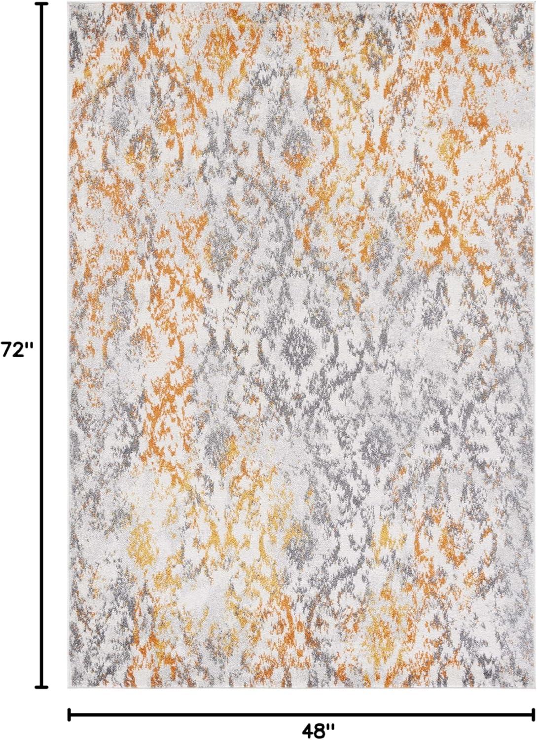 image:imageSAFAVIEH Madison Collection Area Rug 67 x 92 Cream amp Orange Boho Chic Distressed Design NonShedding amp Easy Care Ideal for High Traffic Areas in Living Room Bedroom MAD608KCreamOrange