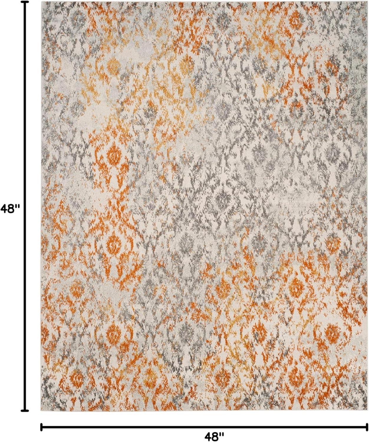 image:imageSAFAVIEH Madison Collection Area Rug 67 x 92 Cream amp Orange Boho Chic Distressed Design NonShedding amp Easy Care Ideal for High Traffic Areas in Living Room Bedroom MAD608KCreamOrange