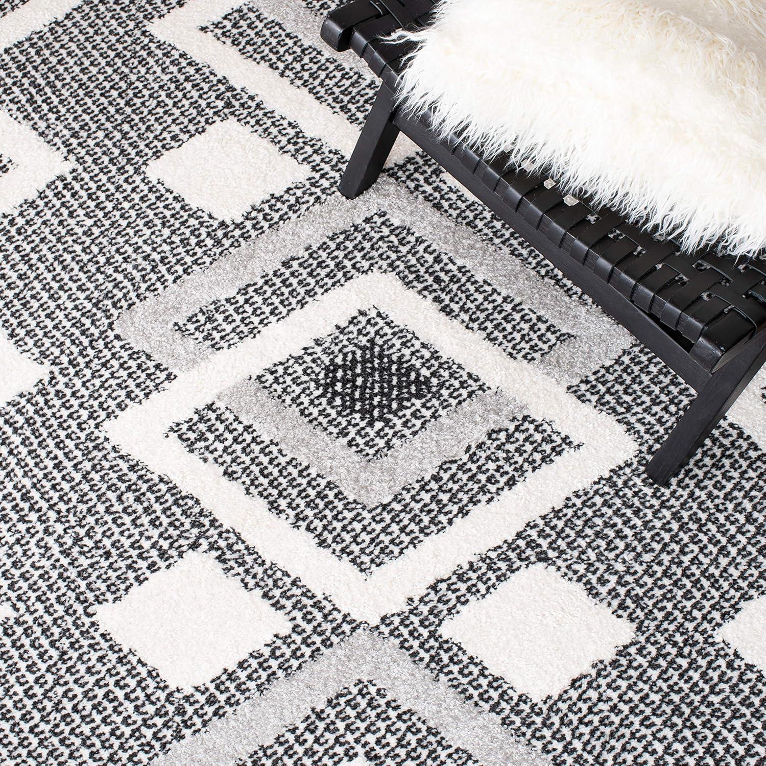 image:imageSAFAVIEH Moroccan Tassel Shag Collection Accent Rug 45 x 65 Ivory amp Black 075inch Thick Ideal for High Traffic Areas in Entryway Living Room Bedroom MTS452AIvoryBlack