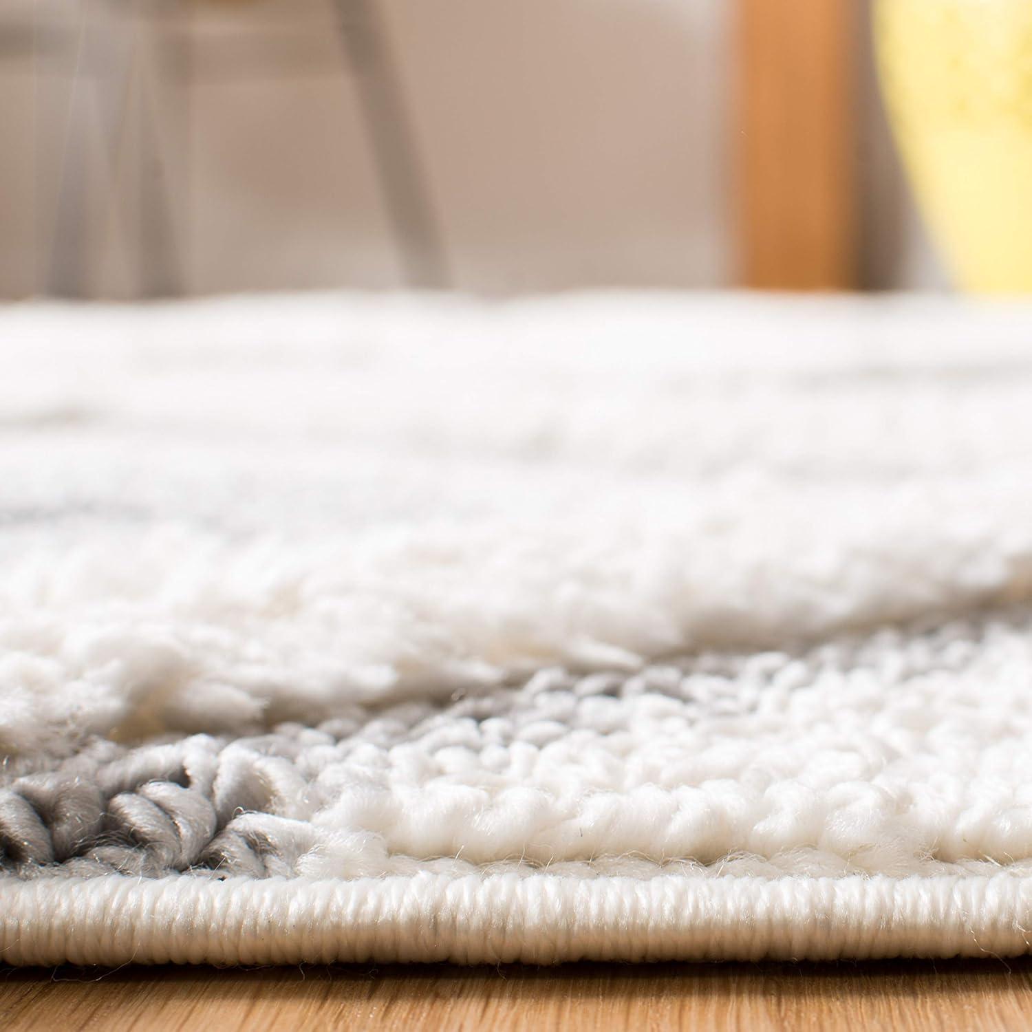 image:imageSAFAVIEH Moroccan Tassel Shag Collection Area Rug 53 x 76 Ivory amp Grey Boho Design NonShedding amp Easy Care 2inch Thick Ideal for High Traffic Areas in Living Room Bedroom MTS601FIvoryGrey