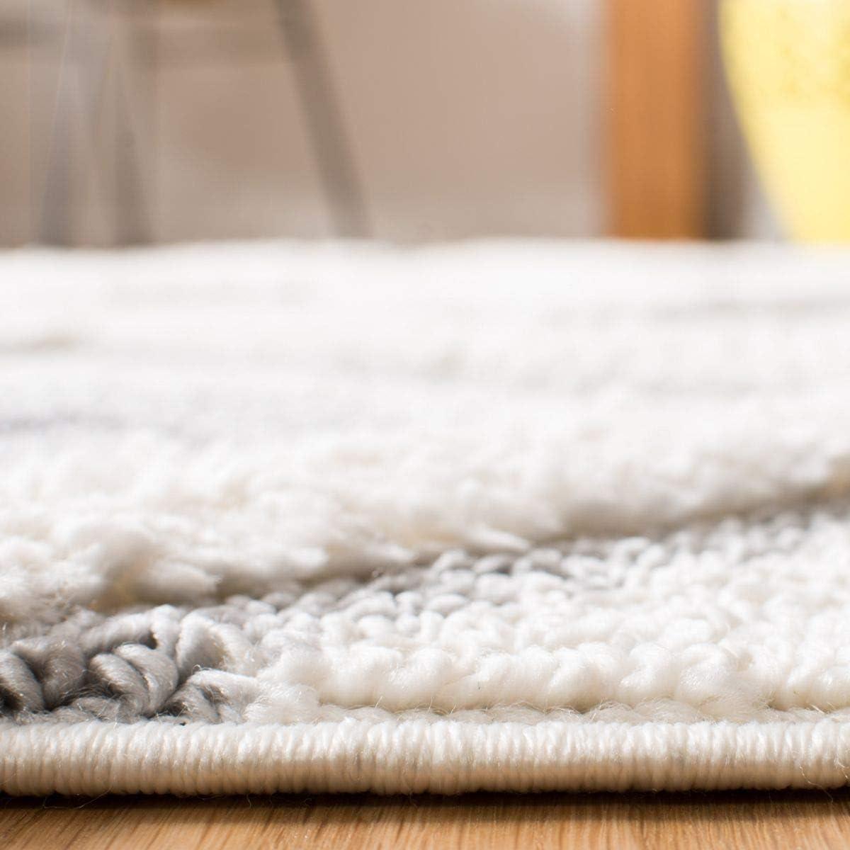 image:imageSAFAVIEH Moroccan Tassel Shag Collection Area Rug 53 x 76 Ivory amp Grey Boho Design NonShedding amp Easy Care 2inch Thick Ideal for High Traffic Areas in Living Room Bedroom MTS601FIvoryGrey