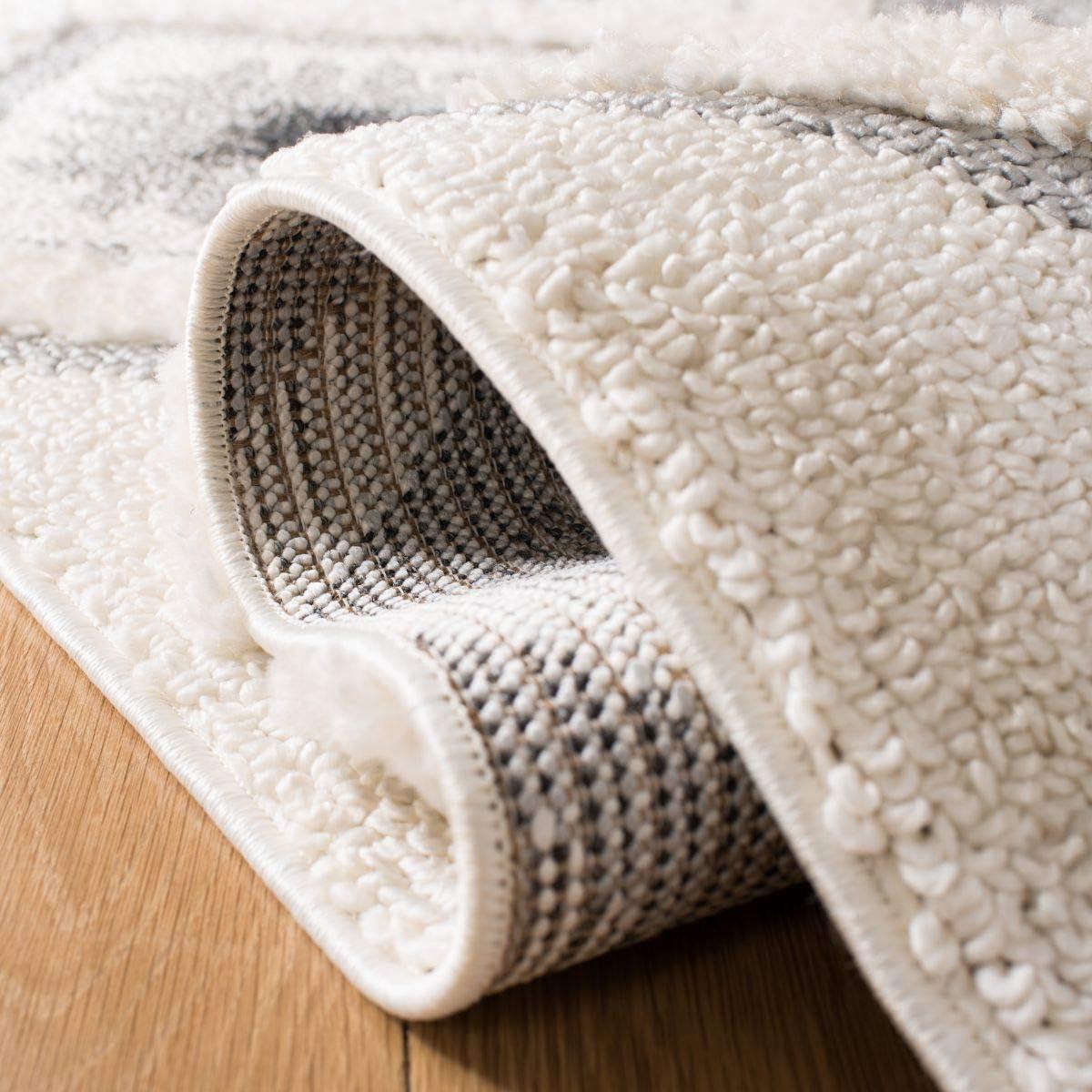 image:imageSAFAVIEH Moroccan Tassel Shag Collection Area Rug 53 x 76 Ivory amp Grey Boho Design NonShedding amp Easy Care 2inch Thick Ideal for High Traffic Areas in Living Room Bedroom MTS601FIvoryGrey