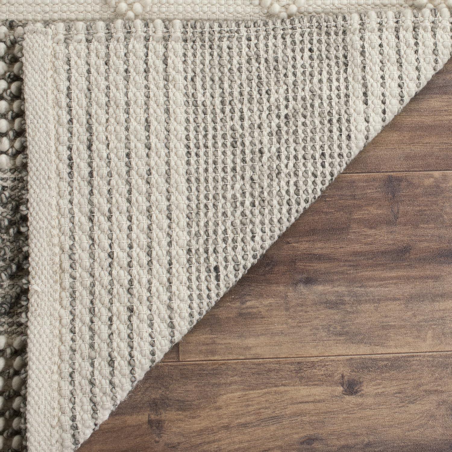image:imageSAFAVIEH Natura Collection Accent Rug 4 x 6 Grey amp Ivory Handmade Moroccan Boho Tribal Wool amp Cotton Ideal for High Traffic Areas in Entryway Living Room Bedroom NAT102AGreyIvory