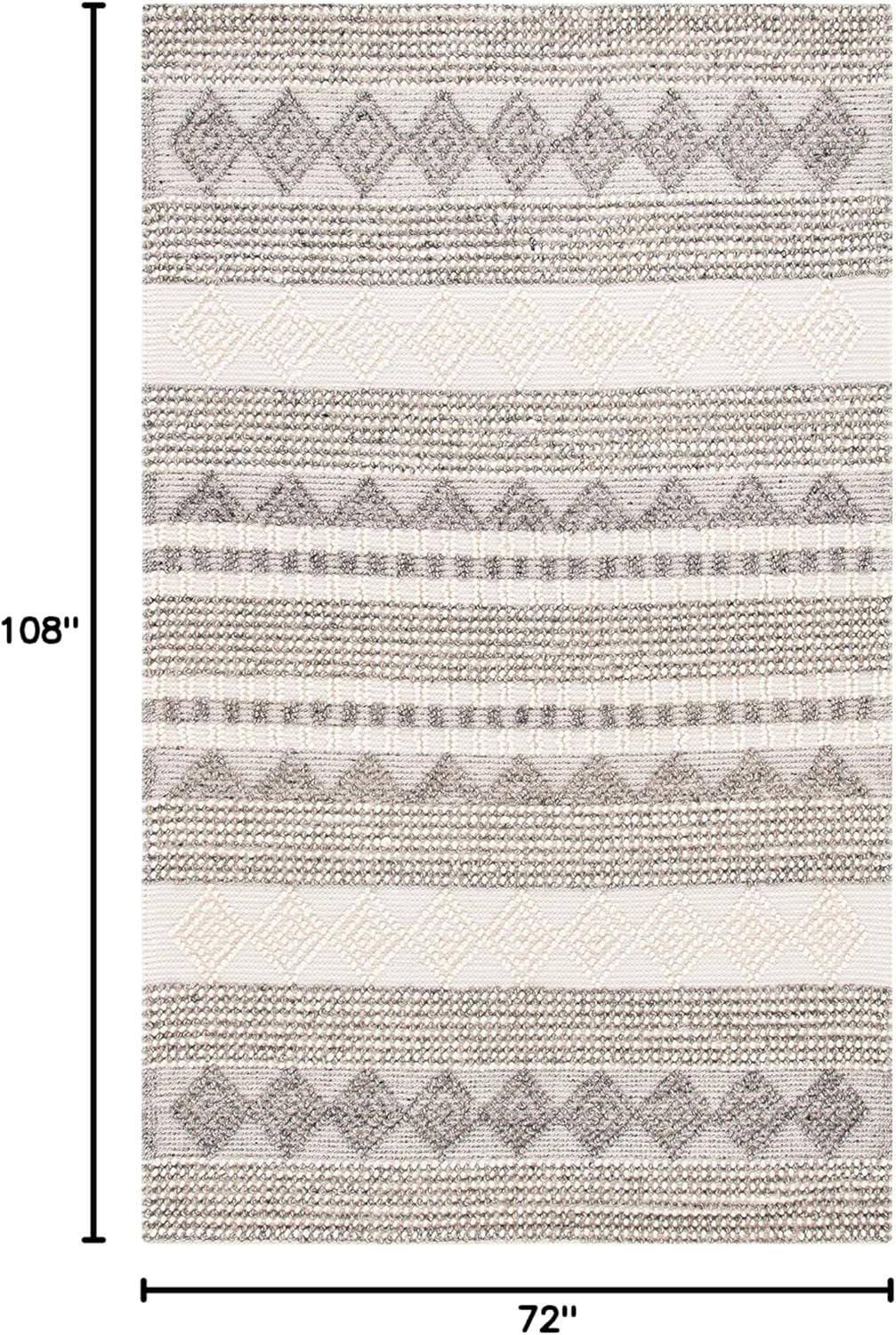 image:imageSAFAVIEH Natura Collection Accent Rug 4 x 6 Grey amp Ivory Handmade Moroccan Boho Tribal Wool amp Cotton Ideal for High Traffic Areas in Entryway Living Room Bedroom NAT102AGreyIvory