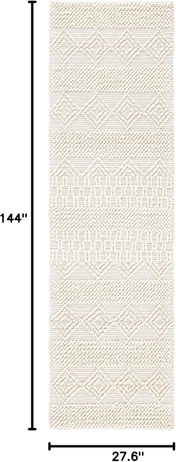 image:imageSAFAVIEH Natura Collection Accent Rug 4 x 6 Grey amp Ivory Handmade Moroccan Boho Tribal Wool amp Cotton Ideal for High Traffic Areas in Entryway Living Room Bedroom NAT102AIvory