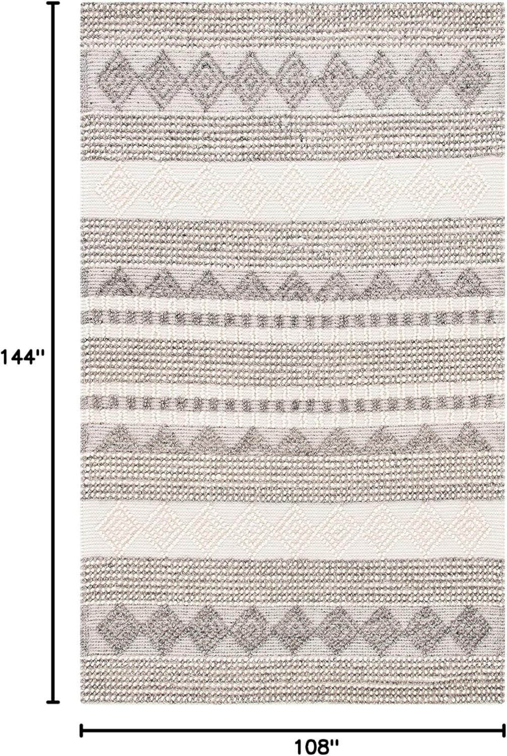image:imageSAFAVIEH Natura Collection Accent Rug 4 x 6 Grey amp Ivory Handmade Moroccan Boho Tribal Wool amp Cotton Ideal for High Traffic Areas in Entryway Living Room Bedroom NAT102AGreyIvory